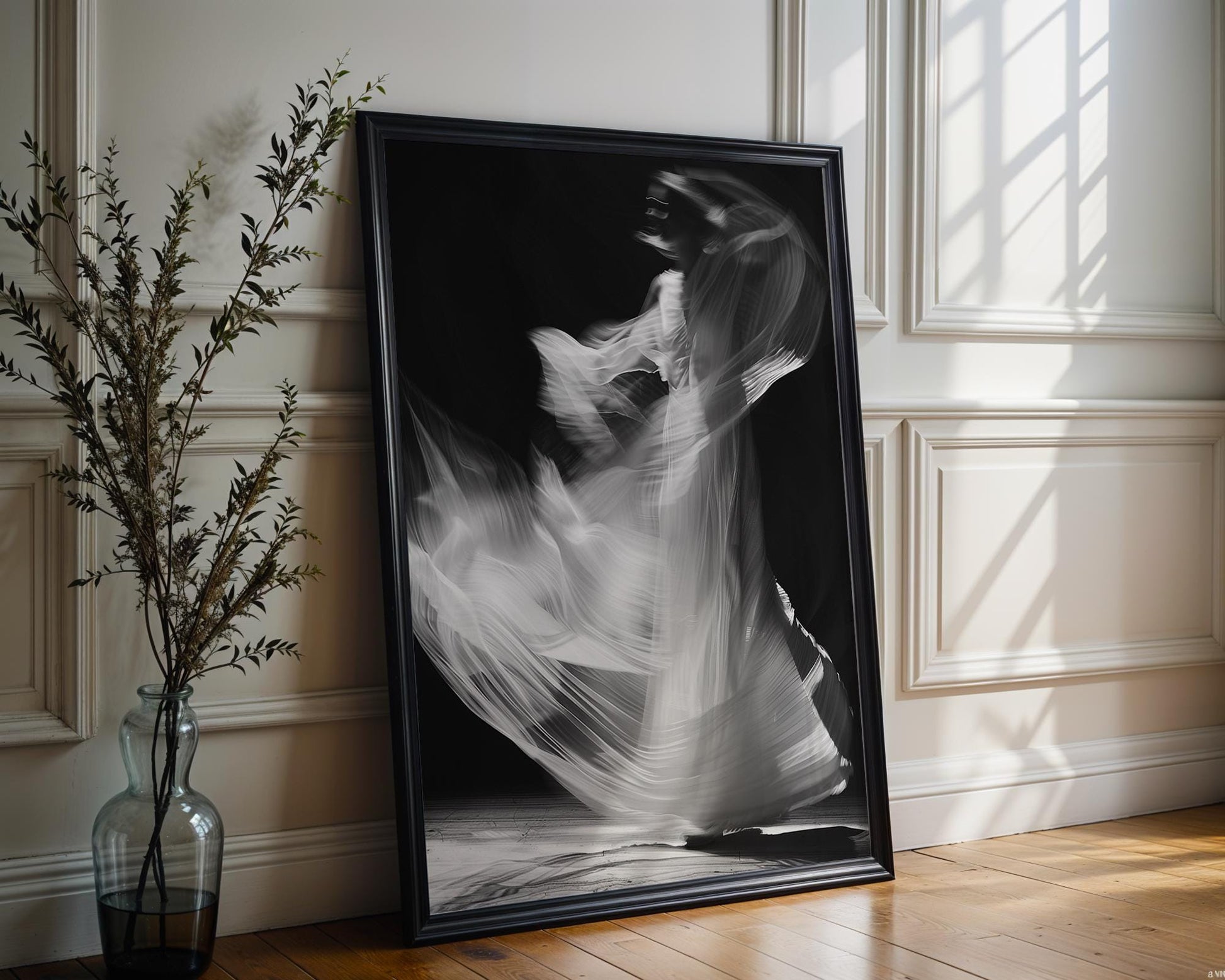 Minimal Wall Art Dancer in Motion | Black and White Fine Art Photography wall art print, minimalist black and white poster, modern Scandinavian wall decor, Monohaus
