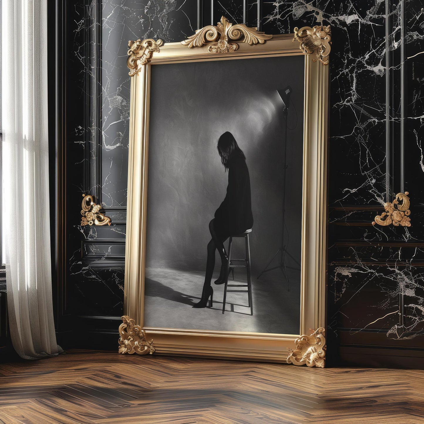 Minimal Wall Art Monochrome Woman Portrait Print | Minimalist Photography, Modern Home Decor wall art print, minimalist black and white poster, modern Scandinavian wall decor, Monohaus