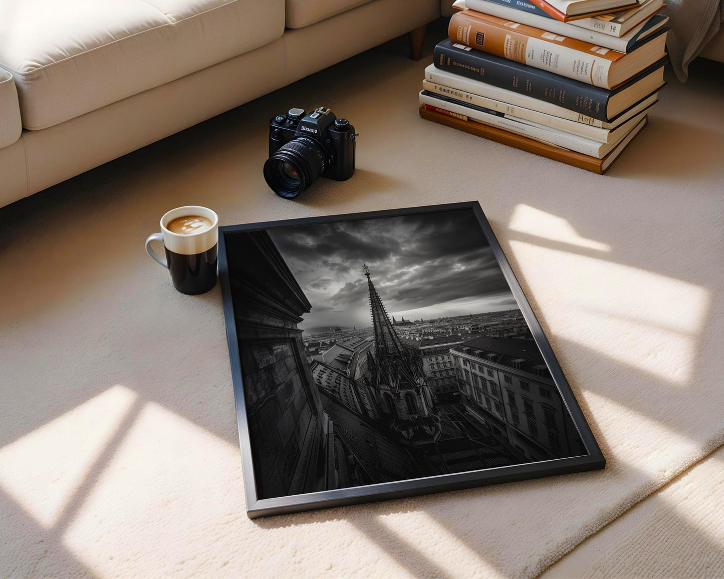 World Landmark | Vienna Gothic Cathedral Print | Black and White Architecture Photography wall art print, black and white architectural poster, minimalist modern Scandinavian wall decor, Monohaus