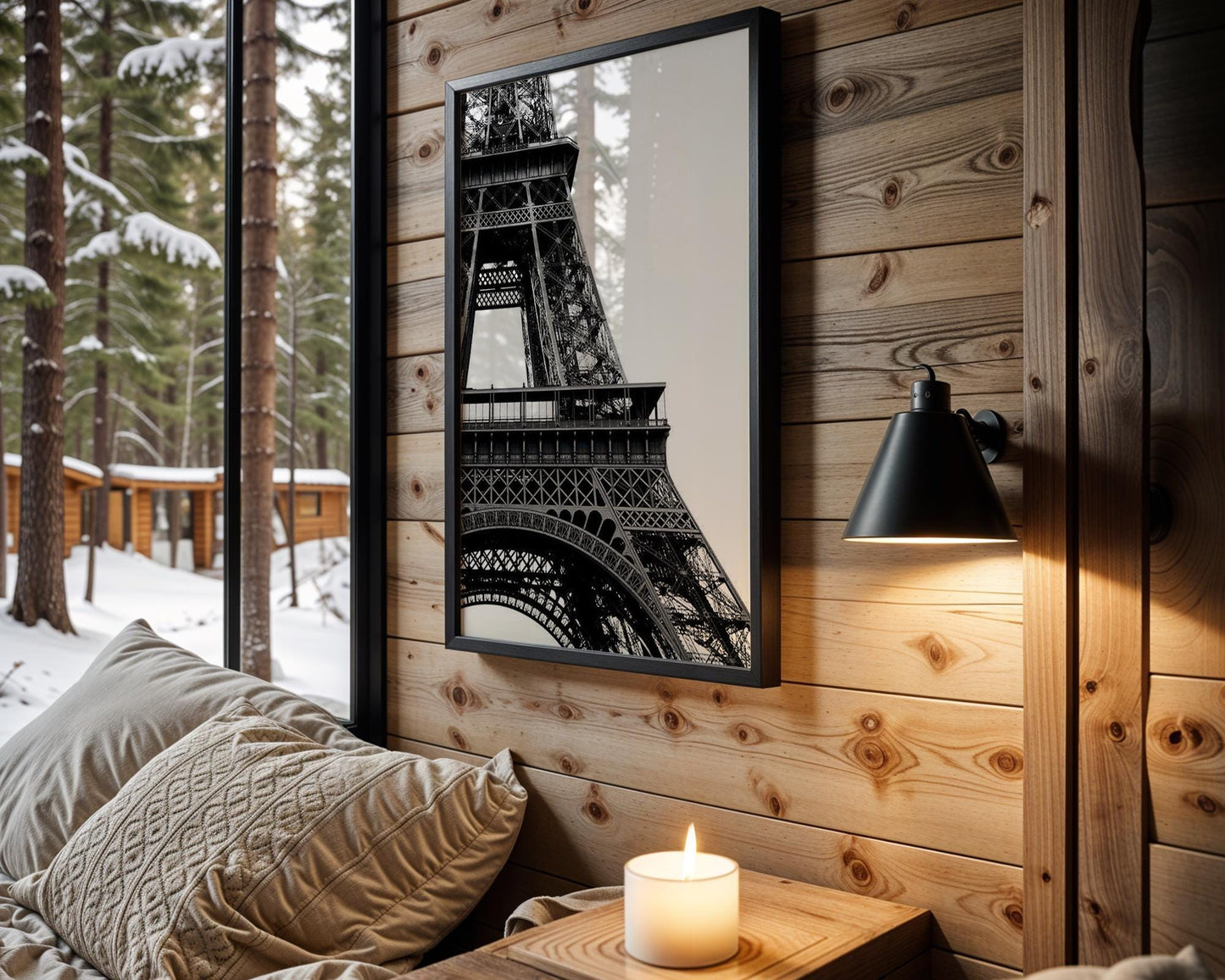 World Landmark | Eiffel Tower Print | Black and White Paris Photography, Minimalist Architecture wall art print, black and white architectural poster, minimalist modern Scandinavian wall decor, Monohaus