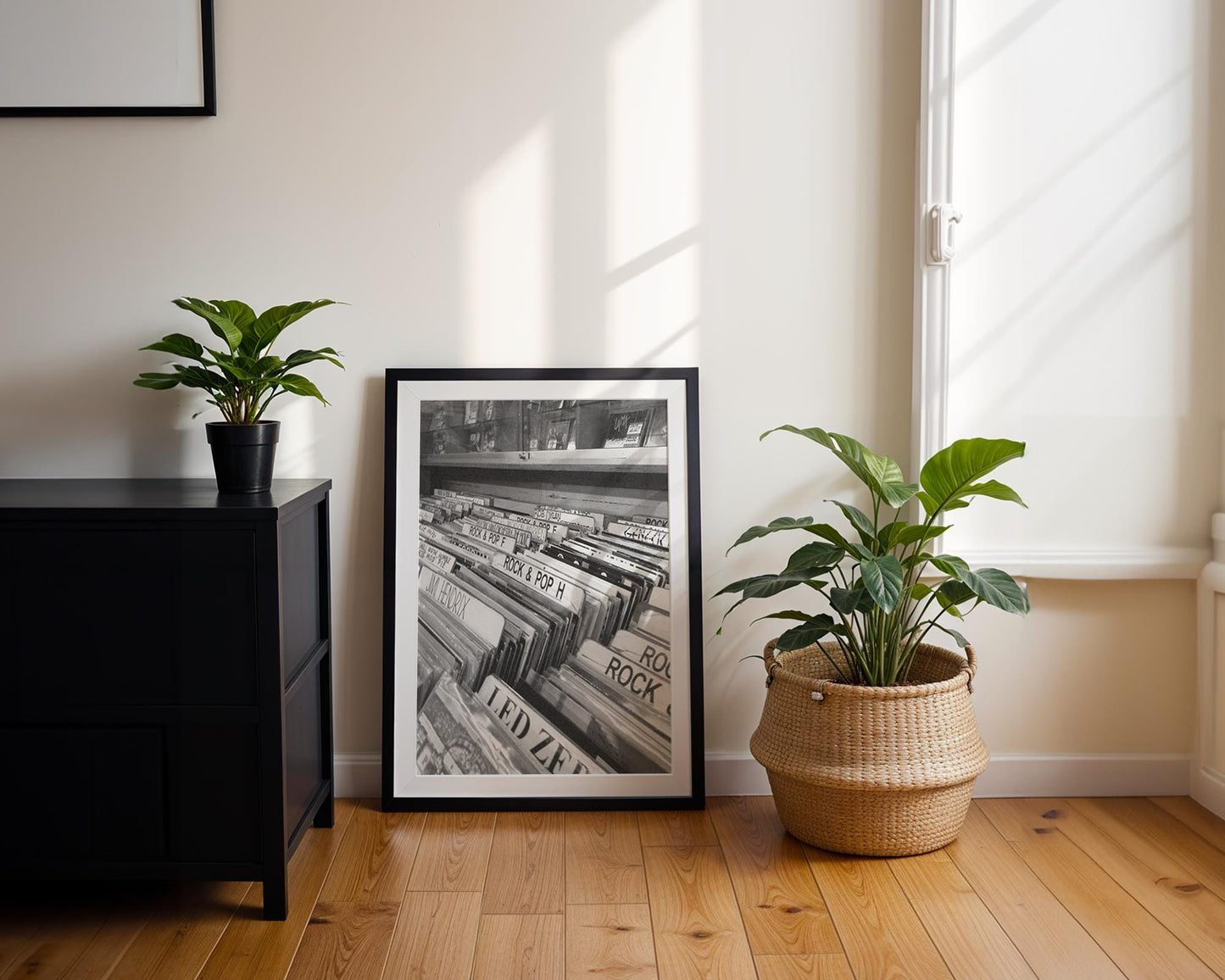 Designer Wall Art | Vinyl Record Store Print | Black & White LP Album Art wall art print, minimalist black and white poster, modern Scandinavian wall decor, Monohaus