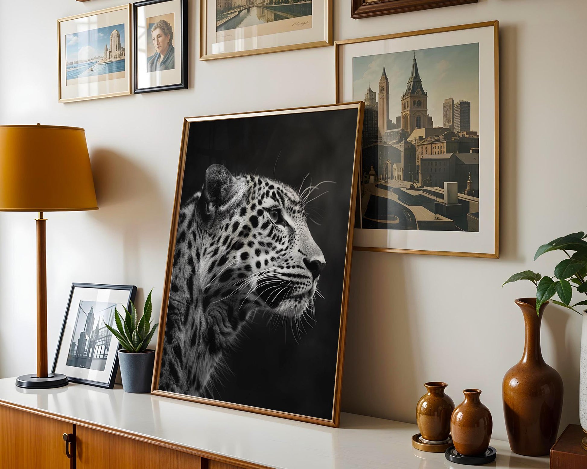 Wildlife Poster | Leopard Photography Print | Minimalist Black & White Art wall art print, minimalist black and white poster, modern Scandinavian wall decor, Monohaus