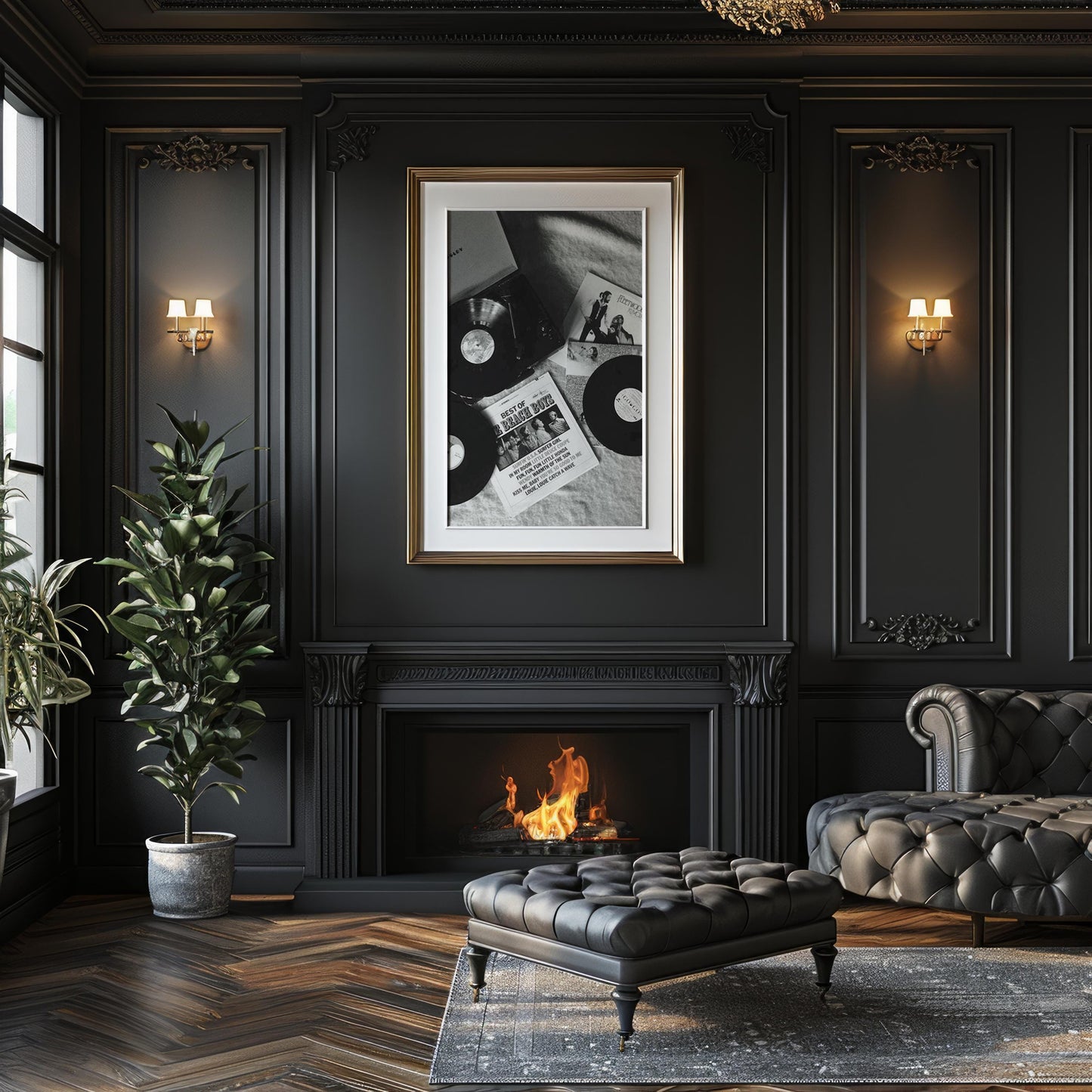 Designer Wall Art | Vinyl Record Player Photography | Black & White Music Poster wall art print, minimalist black and white poster, modern Scandinavian wall decor, Monohaus