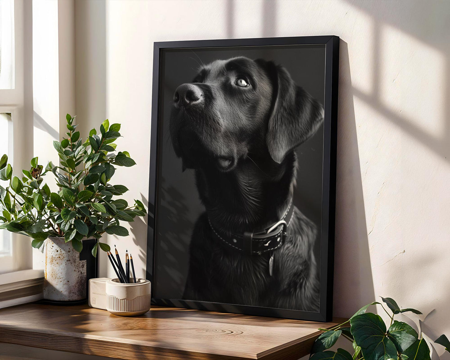 Dog Photography Black Labrador Portrait | Minimalist Fine Art Pet Print wall art print, minimalist black and white poster, modern Scandinavian wall decor, Monohaus
