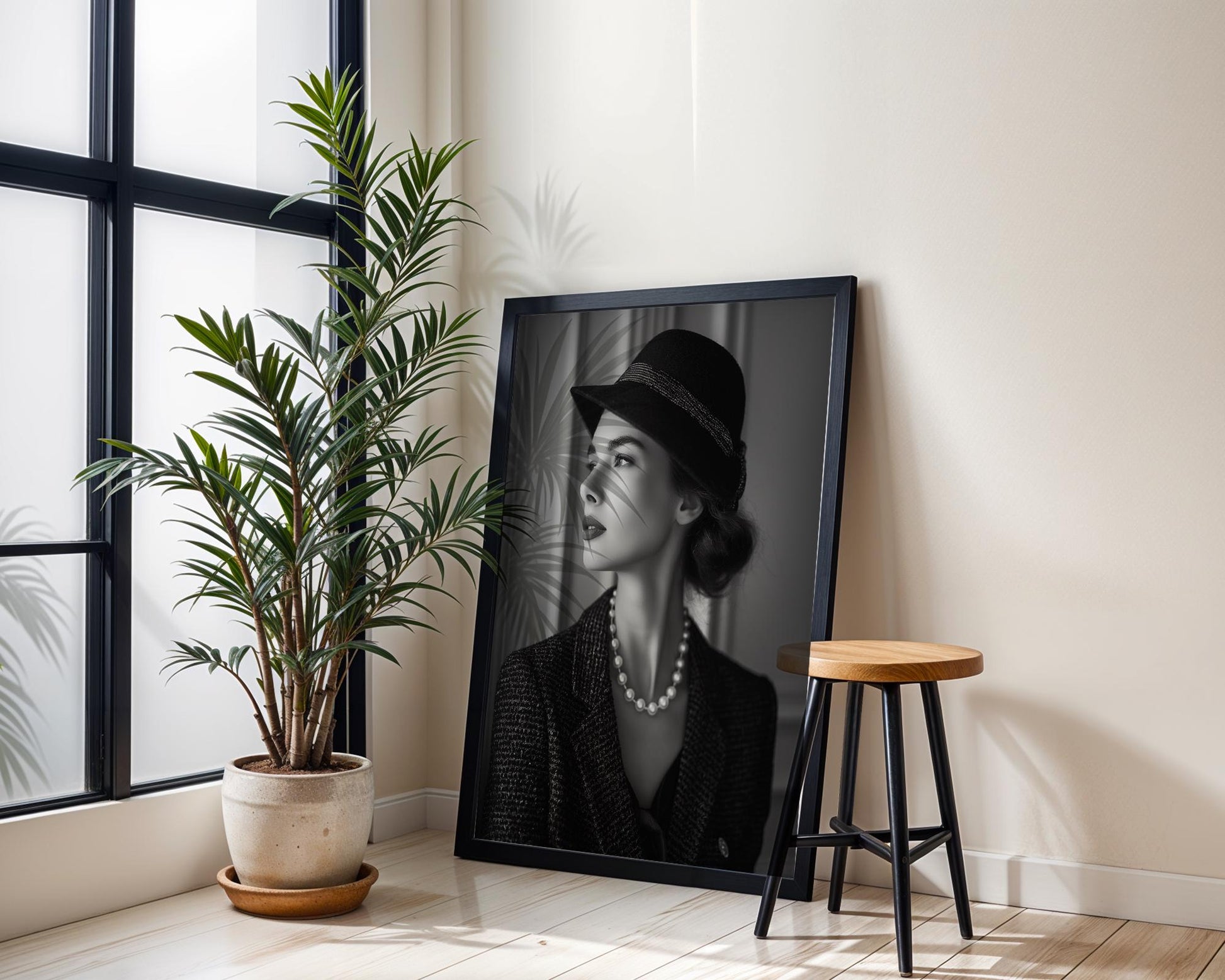 Minimal Wall Art | Retro Paris Fashion Print |  Glamour Photography wall art print, minimalist black and white poster, modern Scandinavian wall decor, Monohaus