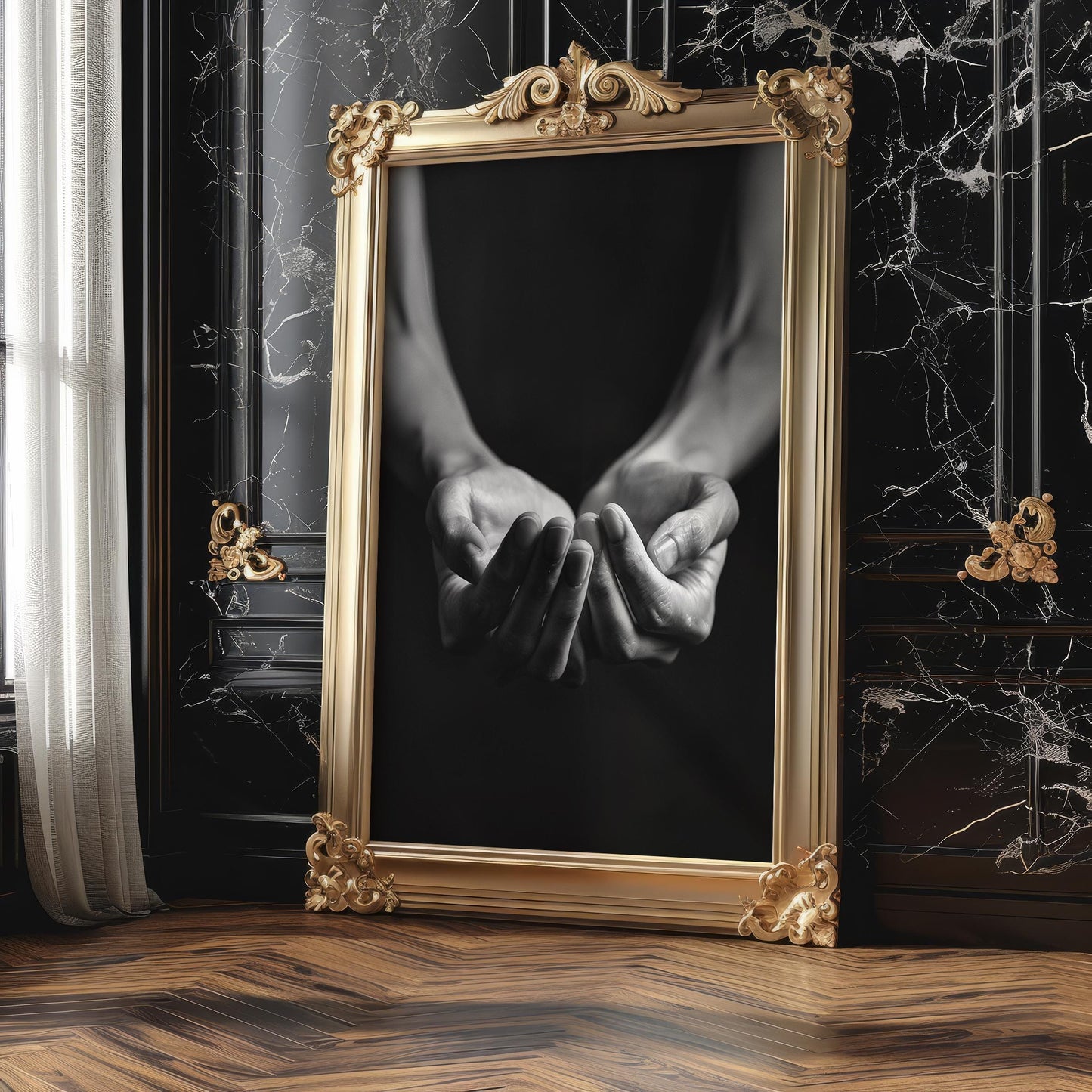 Minimal Wall Art Hands Study | Black and White Fine Art Photography wall art print, minimalist black and white poster, modern Scandinavian wall decor, Monohaus