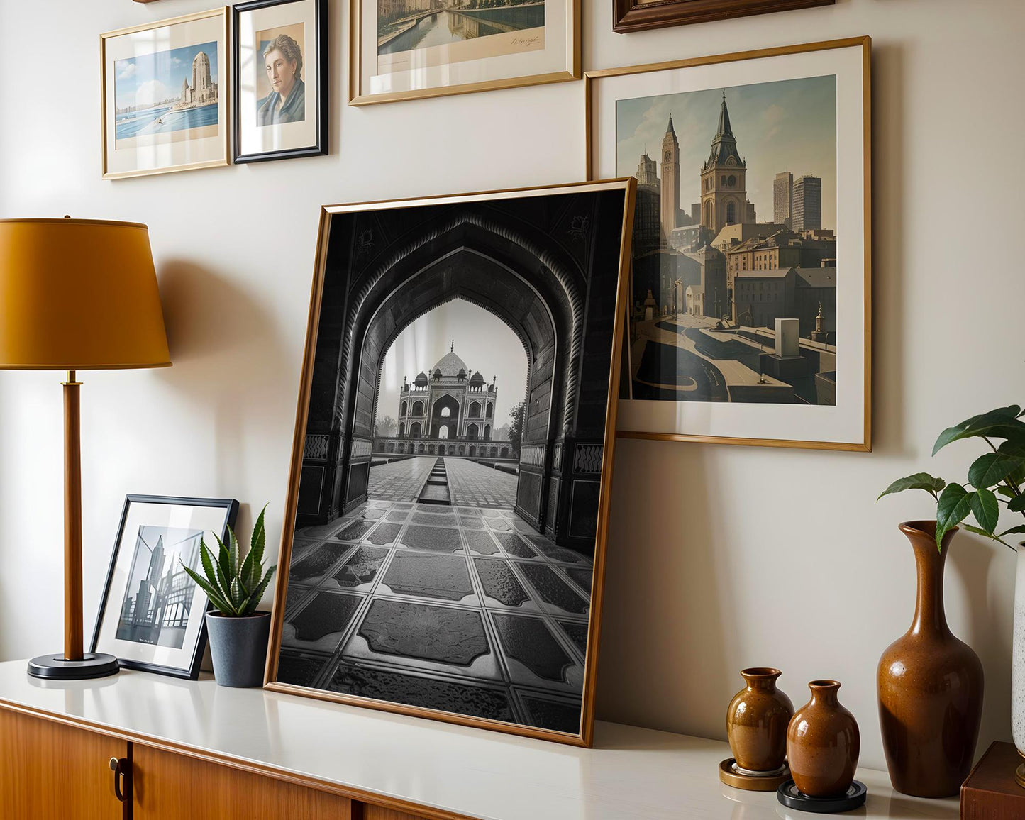 World Landmark | Humayun’s Tomb Archway Print | Black & White Delhi Photography wall art print, minimalist black and white poster, modern Scandinavian wall decor, Monohaus