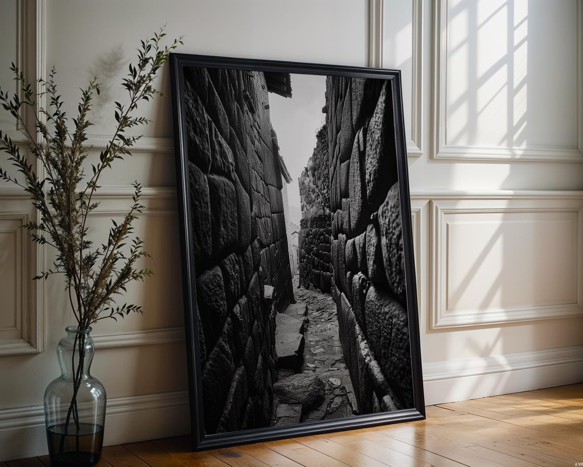 World Landmark | Machu Picchu Photography Print | Black and White Inca Wall Art wall art print, minimalist black and white poster, modern Scandinavian wall decor, Monohaus