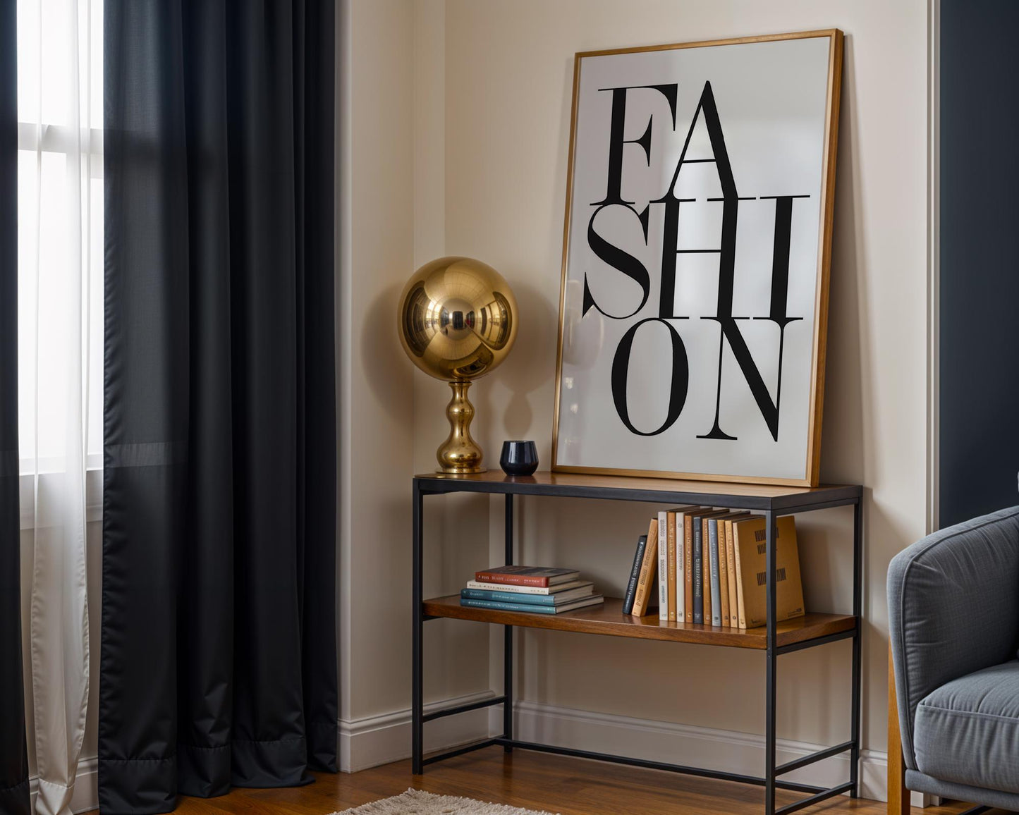 Designer Wall Art | Fashion Typography Print | Modern Black and White Home Decor typography wall art print, minimalist black and white type poster, modern graphic design decor, Monohaus