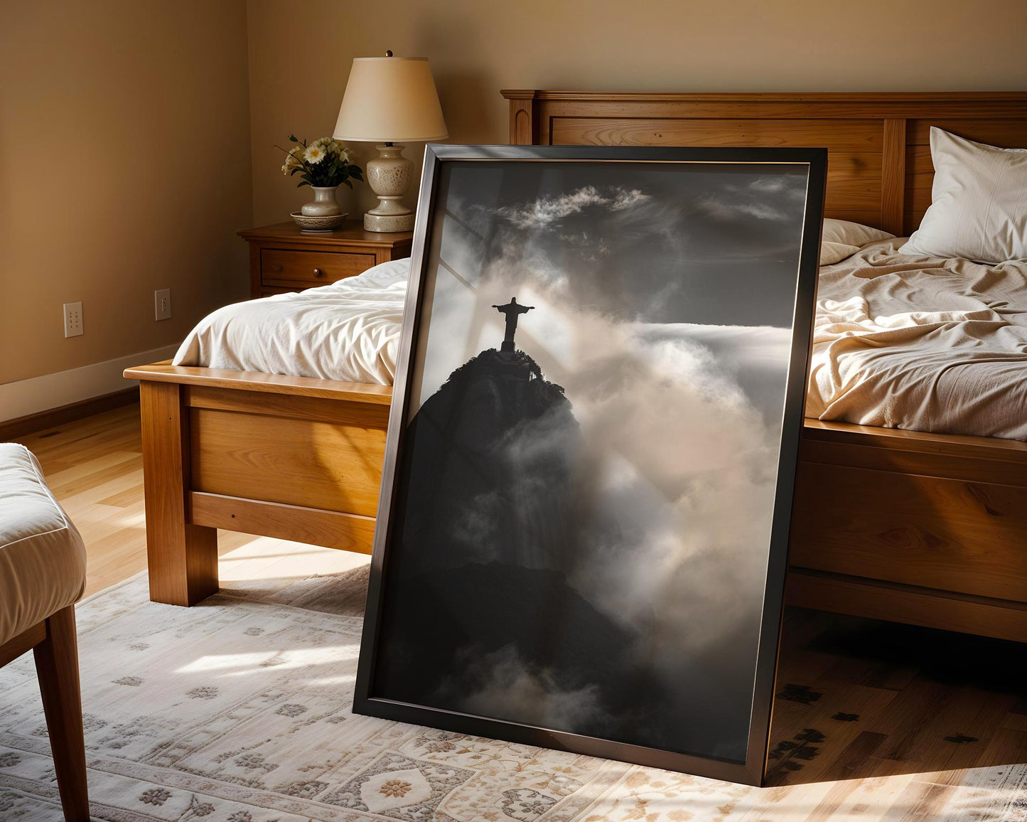 World Landmark | Christ the Redeemer Print | Black and White Rio Photography wall art print, minimalist black and white poster, modern Scandinavian wall decor, Monohaus