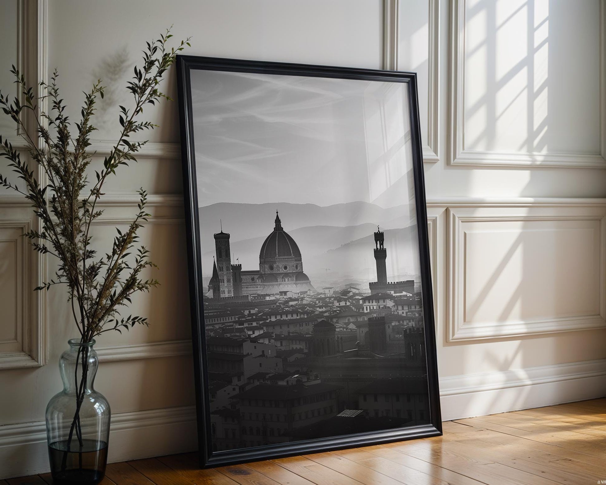 World Landmark | Florence Duomo Black and White Print | Italian Architecture Photography wall art print, black and white architectural poster, minimalist modern Scandinavian wall decor, Monohaus