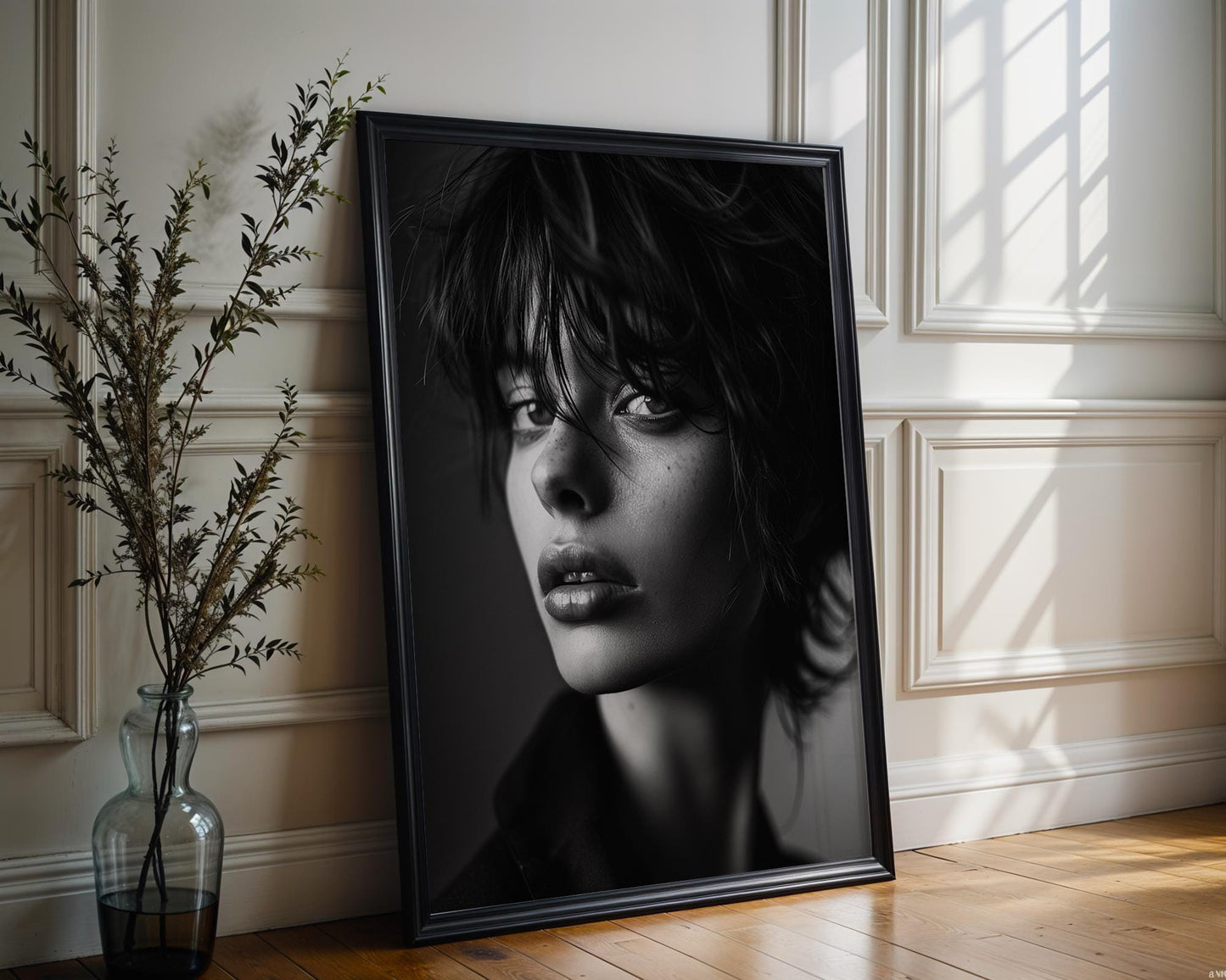 Minimal Wall Art Monochrome Female Portrait Print | Fine Art Photography, Minimalist Decor wall art print, minimalist black and white poster, modern Scandinavian wall decor, Monohaus