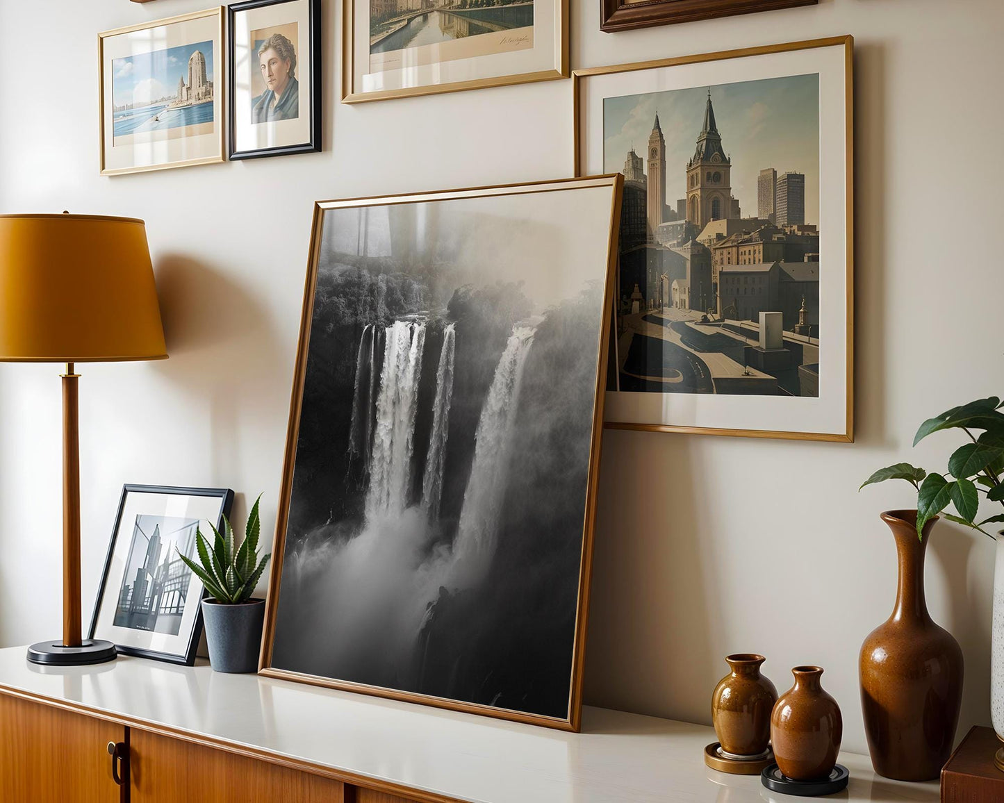 World Landmark | Iguazu Falls Print | Black and White Minimalist Photography wall art print, minimalist black and white poster, modern Scandinavian wall decor, Monohaus