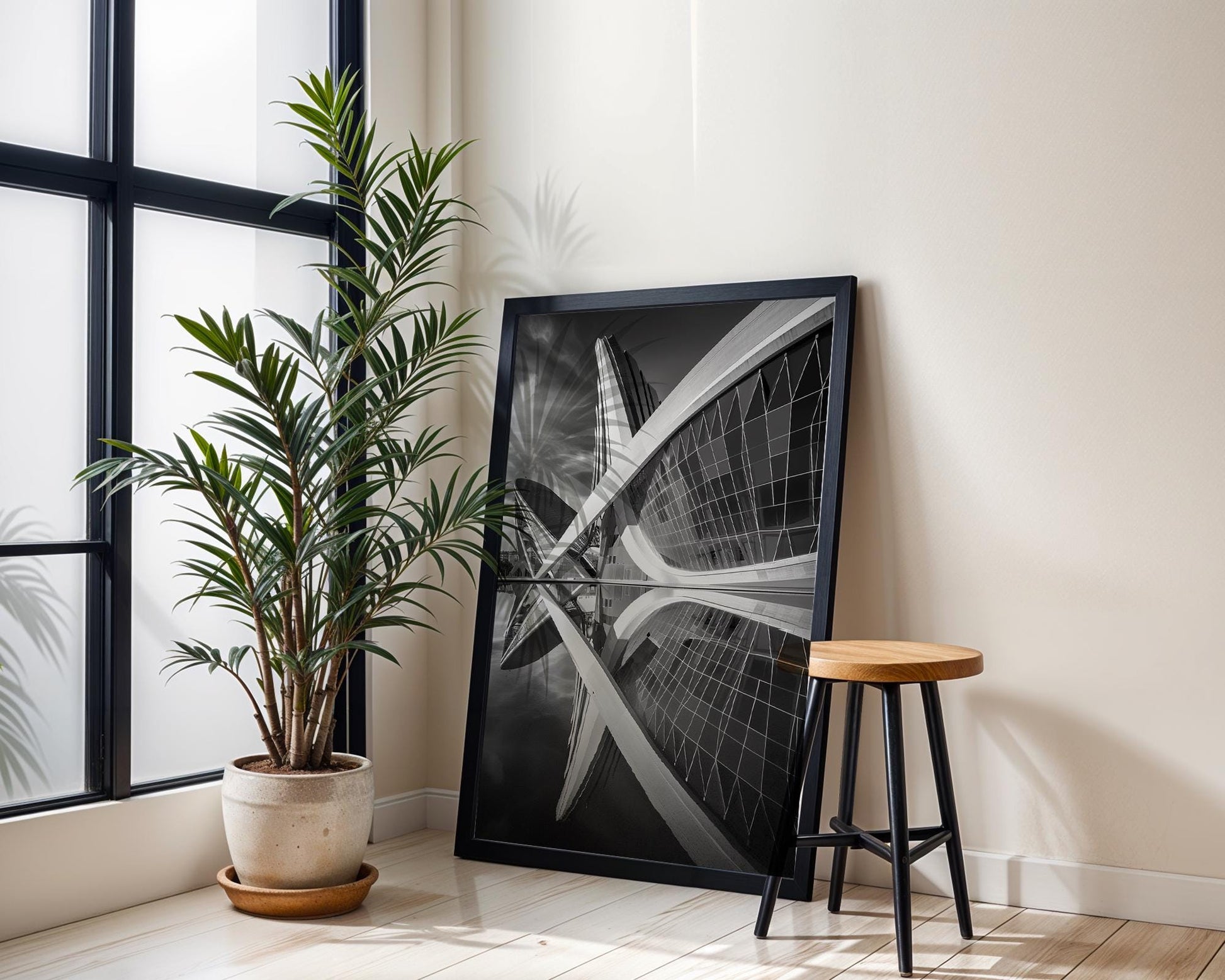 World Landmark | Valencia Architecture Print | Black and White Photography, Modern Wall Art wall art print, black and white architectural poster, minimalist modern Scandinavian wall decor, Monohaus