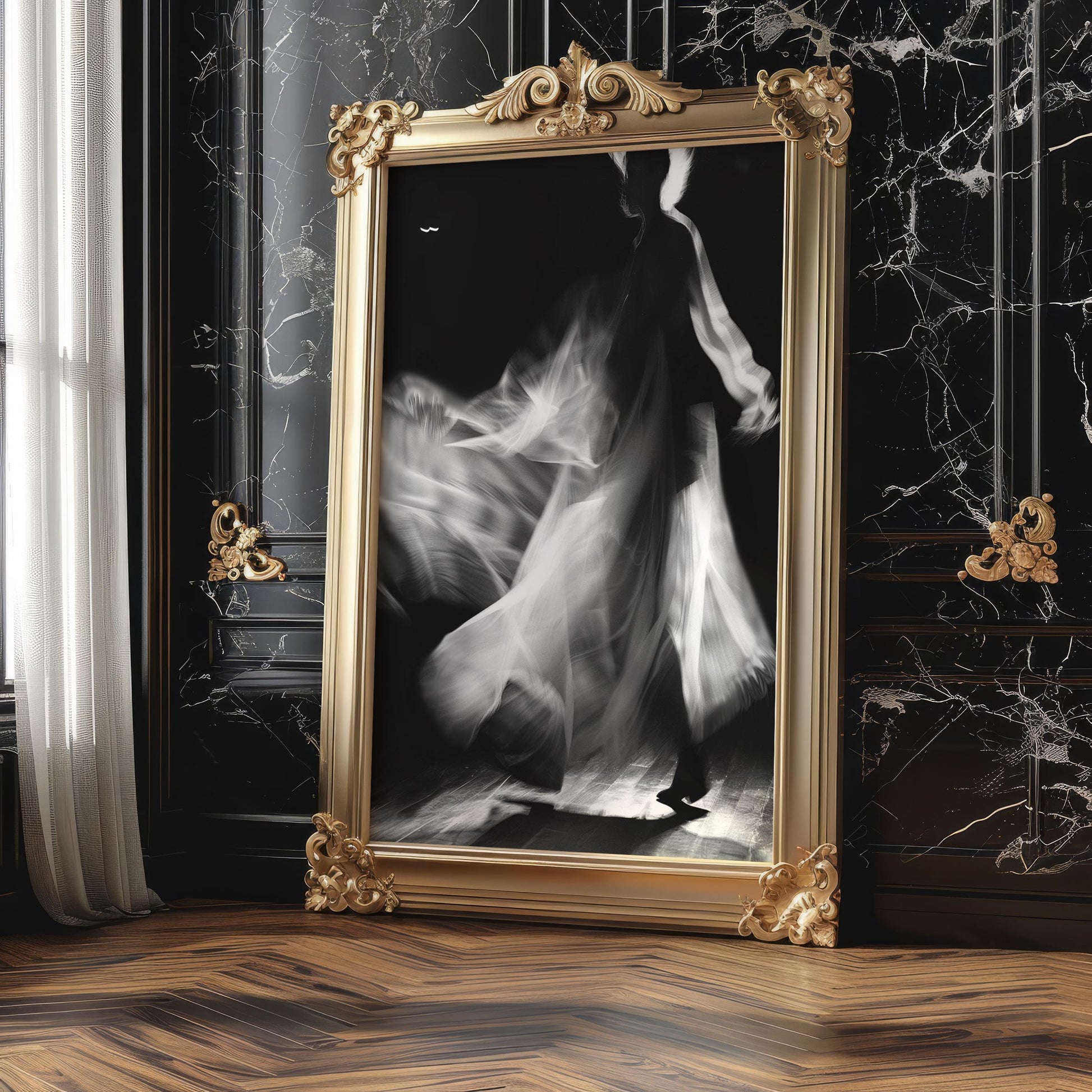 Minimal Wall Art Ethereal Dancer | Black and White Abstract Photography abstract wall art print, geometric minimalist poster, modern Scandinavian decor, Monohaus