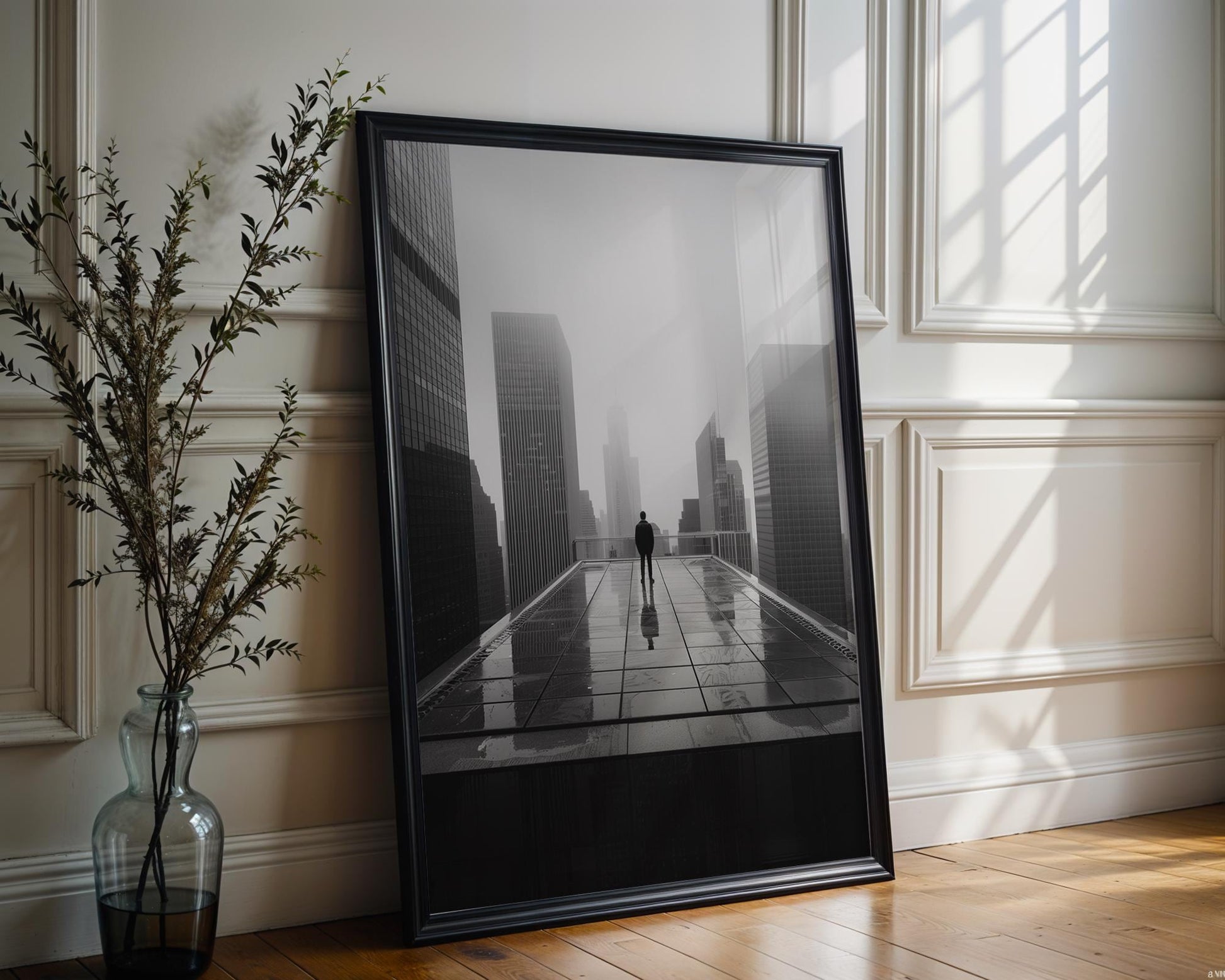 Noir City Photography Print | Minimalist Urban Wall Art wall art print, black and white architectural poster, minimalist modern Scandinavian wall decor, Monohaus