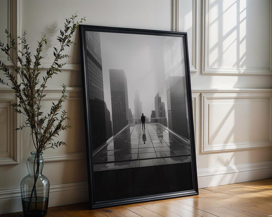 Noir City Photography Print | Minimalist Urban Wall Art wall art print, black and white architectural poster, minimalist modern Scandinavian wall decor, Monohaus