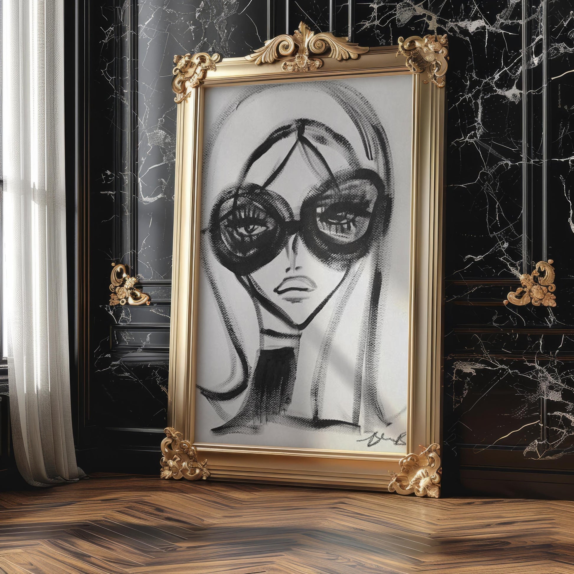 Designer Wall Art | Abstract Fashion Print | Black and White Sketch Poster abstract wall art print, geometric minimalist poster, modern Scandinavian decor, Monohaus