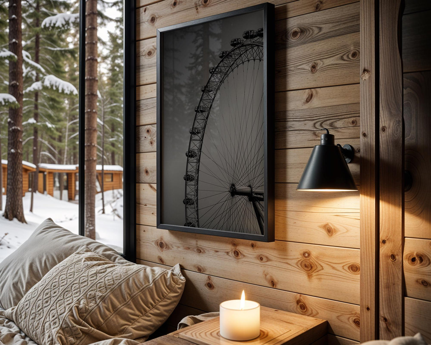 World Landmark | London Eye Photography Print | Minimalist Black and White Wall Art wall art print, minimalist black and white poster, modern Scandinavian wall decor, Monohaus