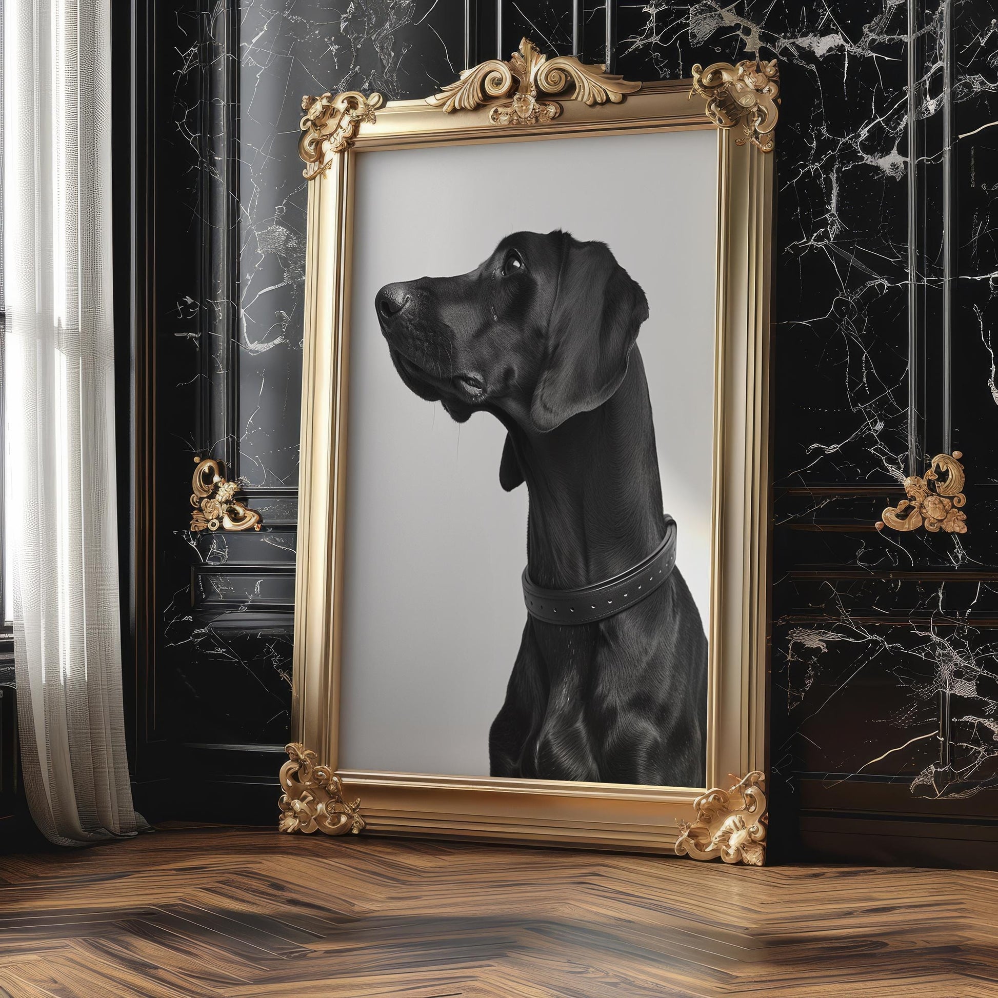 Dog Photography Black Pet Portrait Print | Modern Minimalist Poster wall art print, minimalist black and white poster, modern Scandinavian wall decor, Monohaus