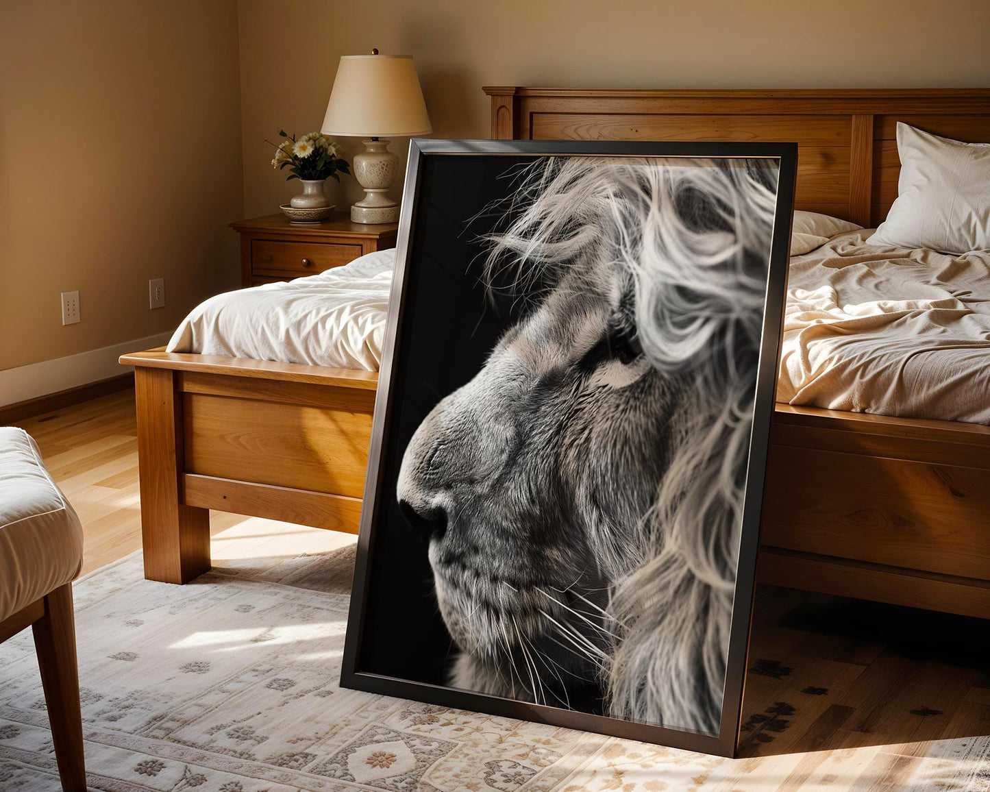 Wildlife Poster | Lion Profile Photography Print | Minimalist Black & White Wall Art wall art print, minimalist black and white poster, modern Scandinavian wall decor, Monohaus