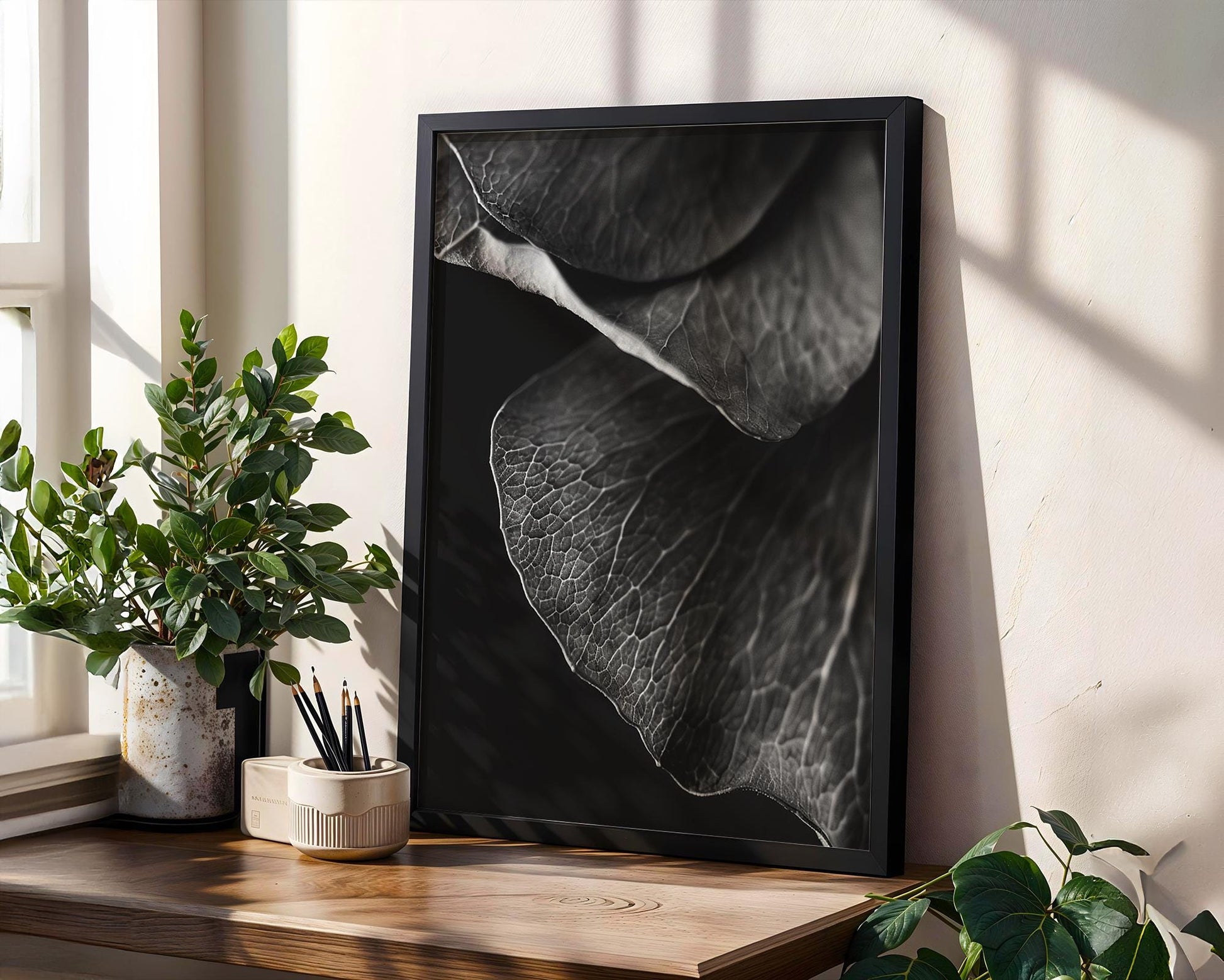 Botanical Photo | Abstract Floral Macro Print | Dark Petals, Minimalist Photography abstract wall art print, geometric minimalist poster, modern Scandinavian decor, Monohaus