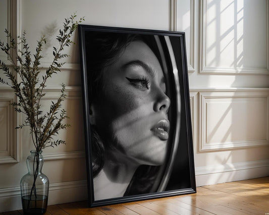 Minimal Wall Art | Silhouette Woman Portrait | Black and White Modern Print wall art print, minimalist black and white poster, modern Scandinavian wall decor, Monohaus