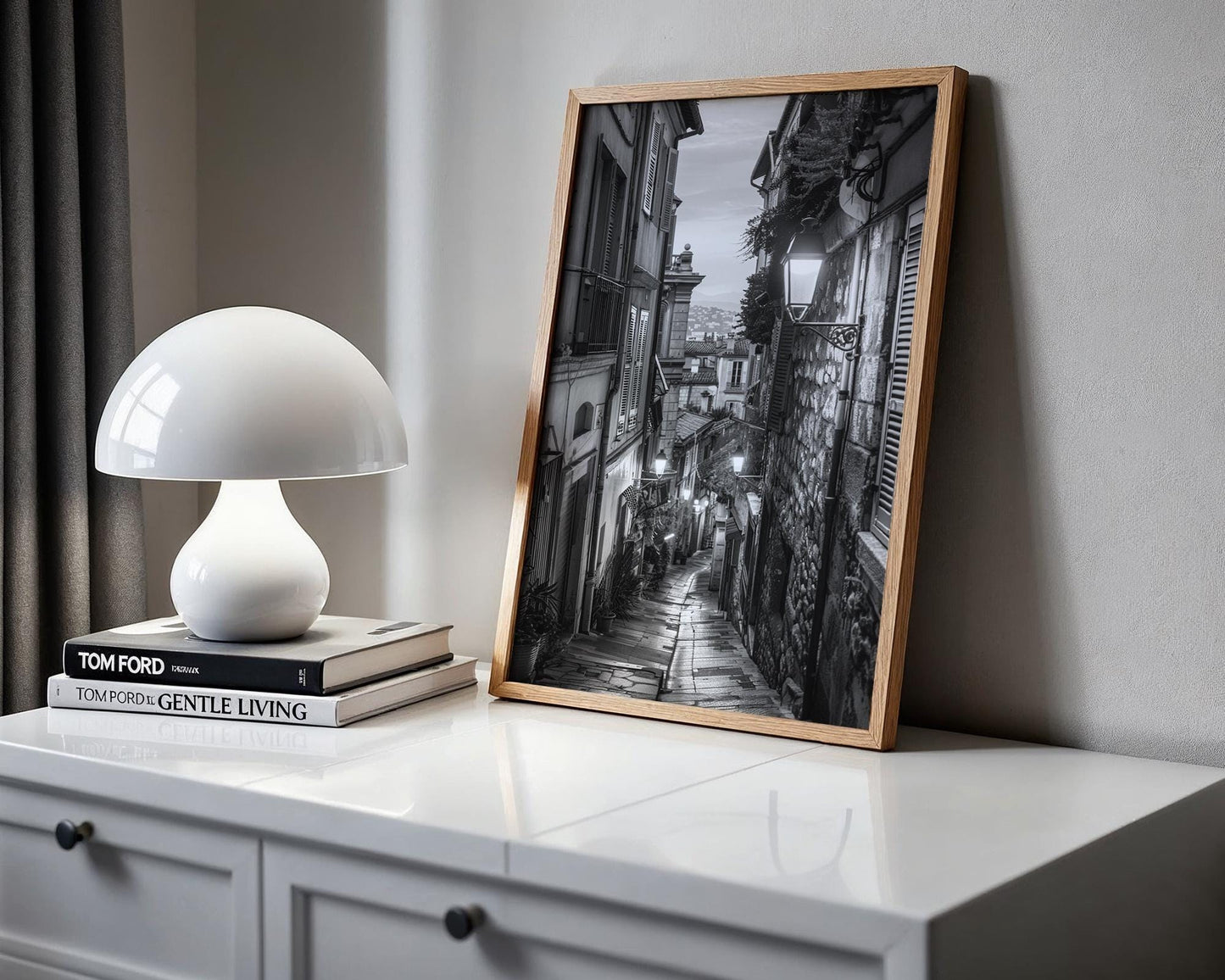 Villefranche sur Mer Photography Print | French Riviera Black and White Coastal Wall Art wall art print, minimalist black and white poster, modern Scandinavian wall decor, Monohaus