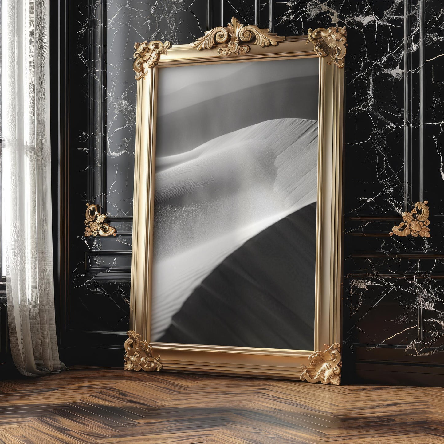 Minimal Wall Art Desert Whisper | Black and White Abstract Landscape | abstract wall art print, geometric minimalist poster, modern Scandinavian decor, Monohaus