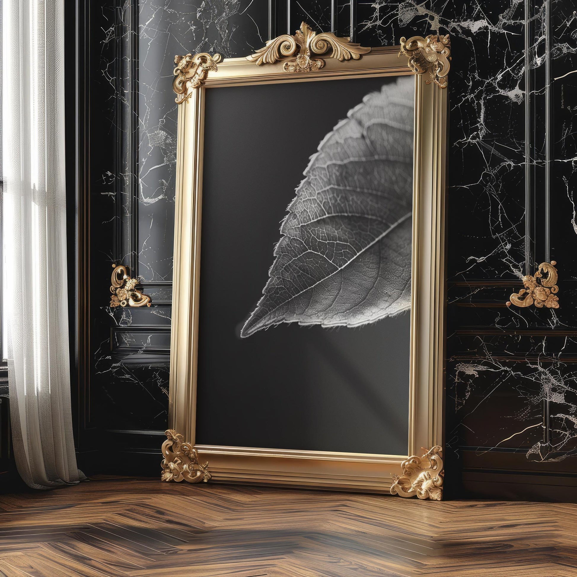 Botanical Photo | Minimalist Leaf Photography Print | Black and White Wall Art wall art print, minimalist black and white poster, modern Scandinavian wall decor, Monohaus