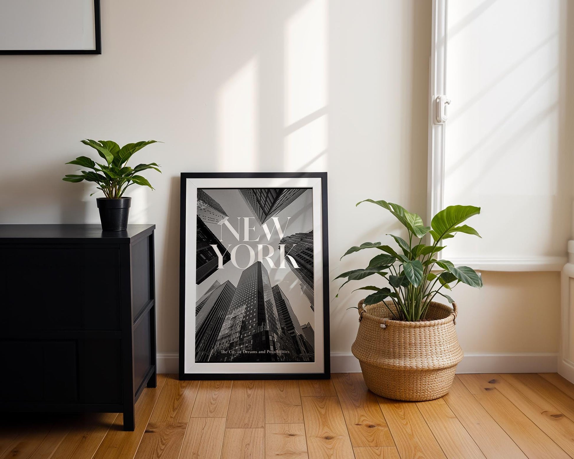 Designer Wall Art | New York City Skyline Print | Minimalist Black and White Architecture wall art print, black and white architectural poster, minimalist modern Scandinavian wall decor, Monohaus