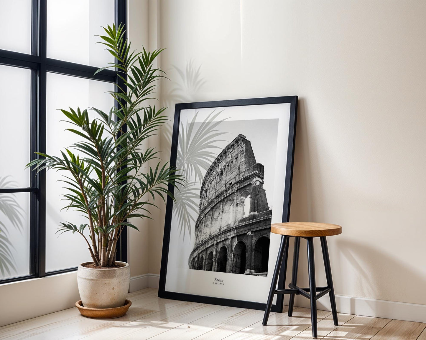 World Landmark | Rome Colosseum Print | Black and White Photography, Italian Architecture wall art print, black and white architectural poster, minimalist modern Scandinavian wall decor, Monohaus