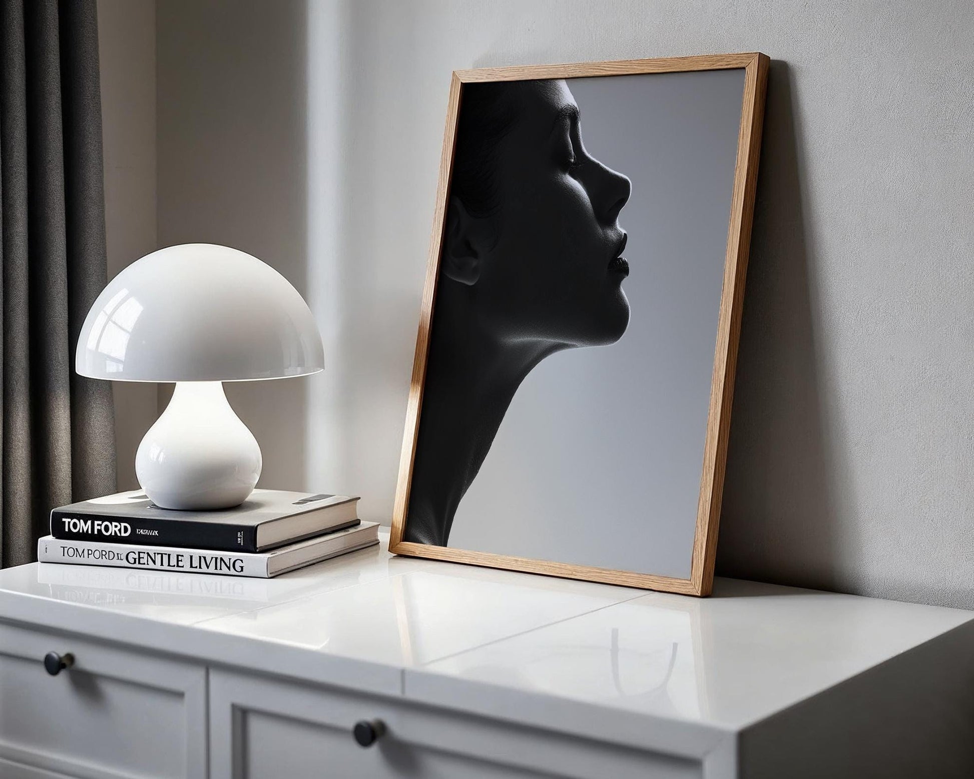 Minimal Wall Art | Serenity | Black and White Portrait Photography wall art print, minimalist black and white poster, modern Scandinavian wall decor, Monohaus