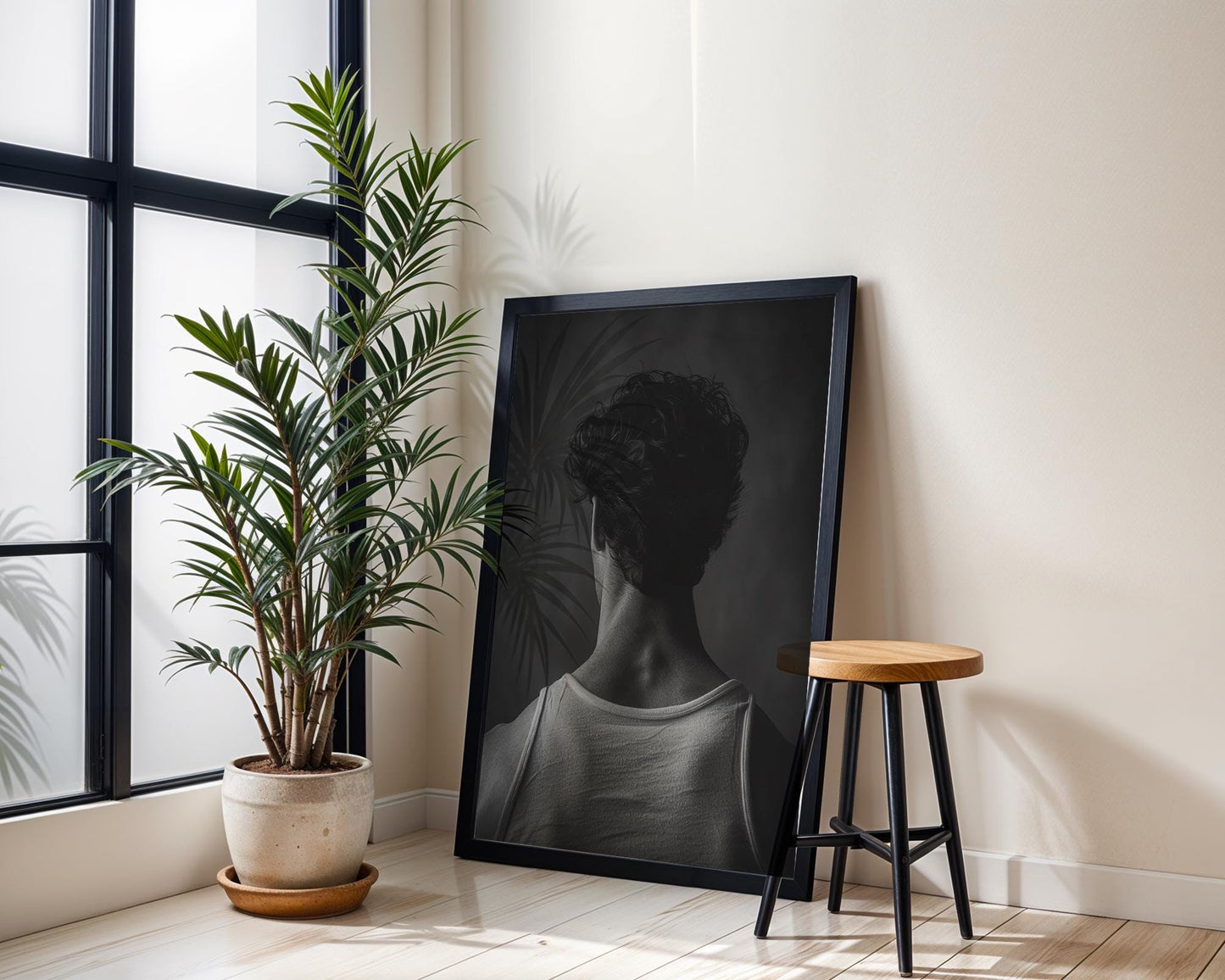 Minimal Wall Art | Fashion Portrait Photography Print | Minimalist Black & White wall art print, minimalist black and white poster, modern Scandinavian wall decor, Monohaus