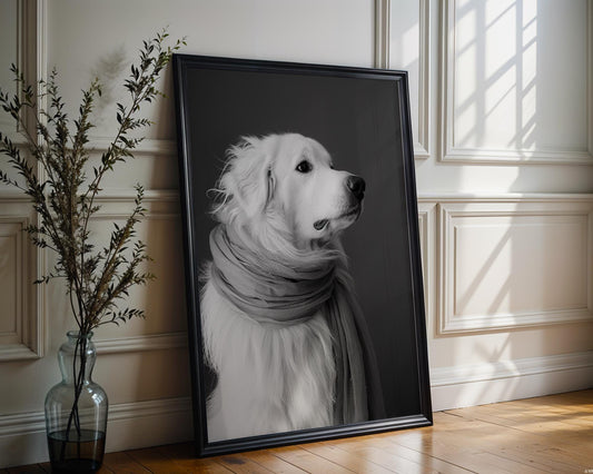 Dog Photography Retriever Pet Portrait Print | Minimalist Modern Home Decor wall art print, minimalist black and white poster, modern Scandinavian wall decor, Monohaus