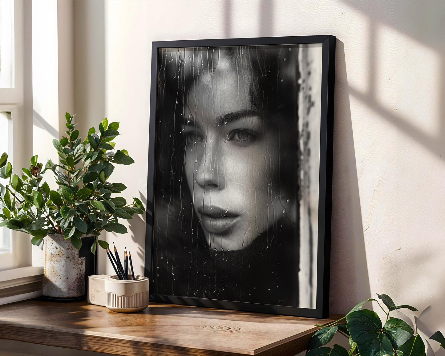 Minimal Wall Art Intimate Portrait | Black & White Moody Home Decor wall art print, minimalist black and white poster, modern Scandinavian wall decor, Monohaus