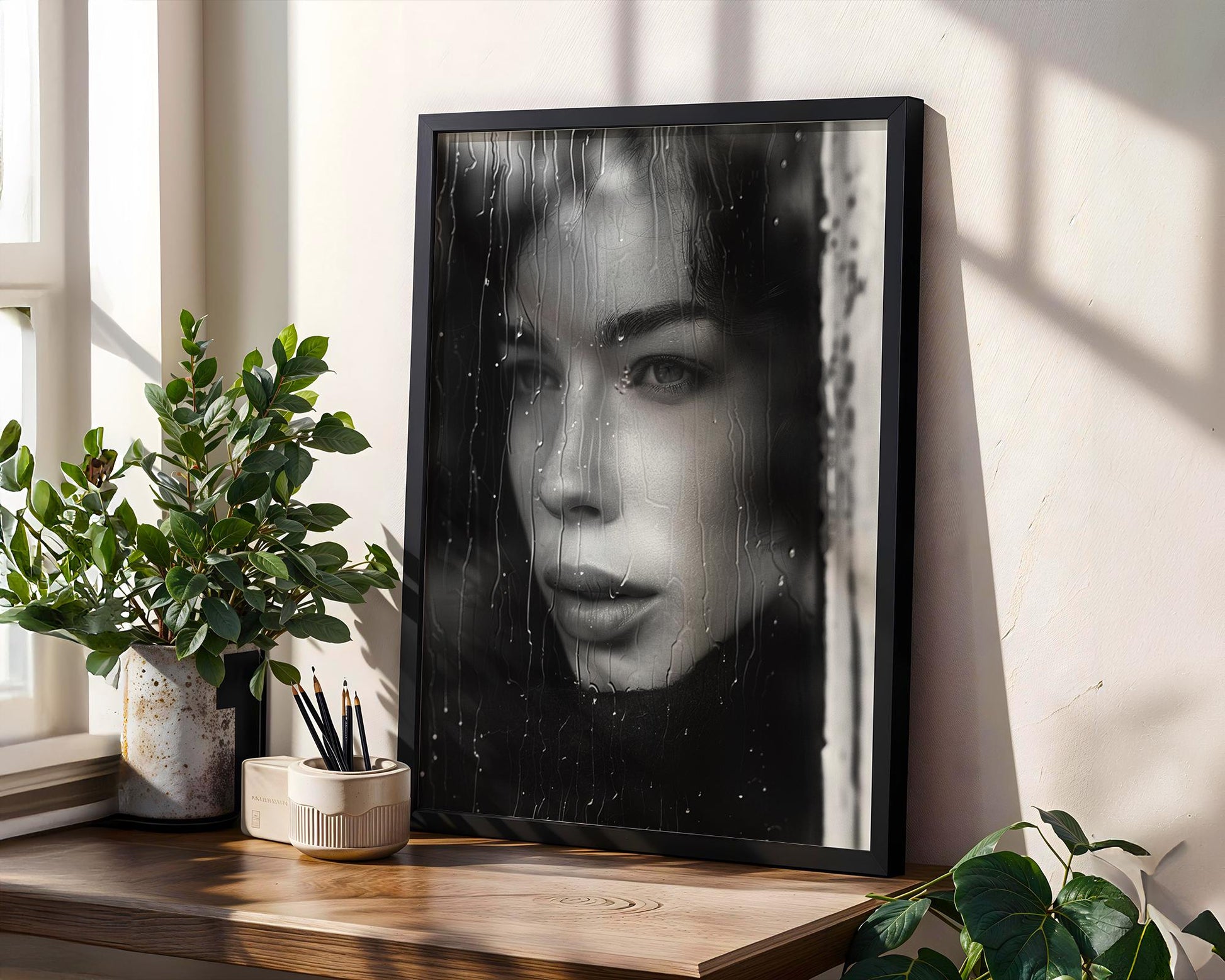 Minimal Wall Art Intimate Portrait | Black & White Moody Home Decor wall art print, minimalist black and white poster, modern Scandinavian wall decor, Monohaus