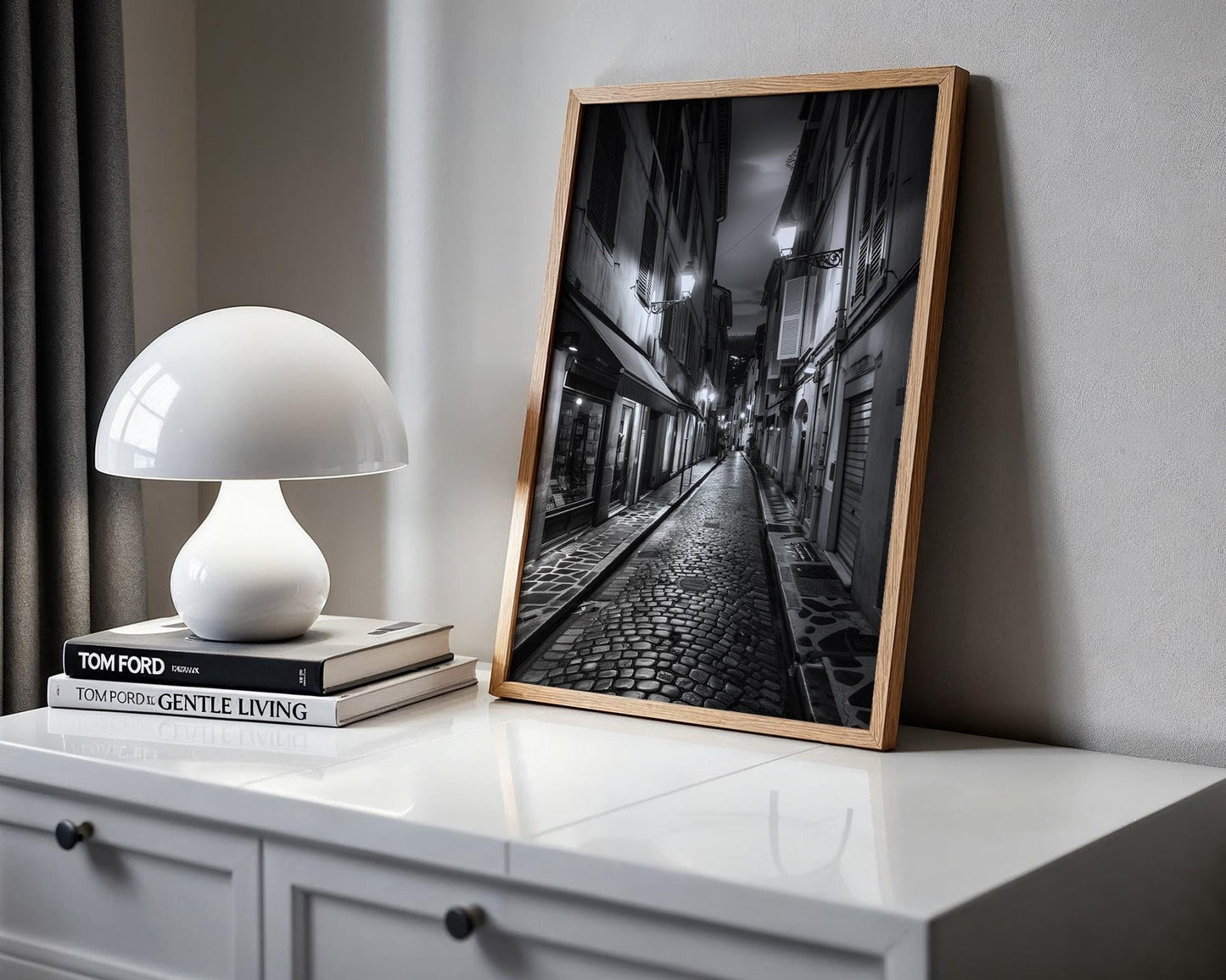 World Landmark | Antibes France Photography Print | Black and White European Street black and white photo print, minimalist monochrome wall art poster for modern interiors, Monohaus