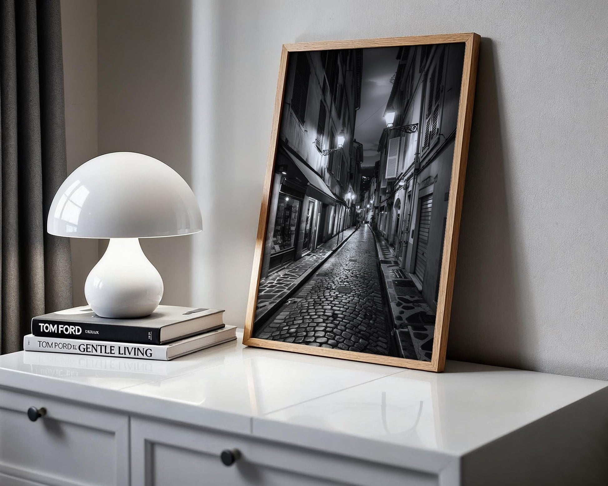 World Landmark | Antibes France Photography Print | Black and White European Street black and white photo print, minimalist monochrome wall art poster for modern interiors, Monohaus