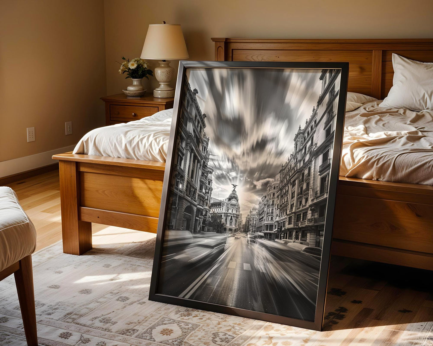 World Landmark | Madrid Gran Vía Black and White Photography Print | Spain Urban Architecture