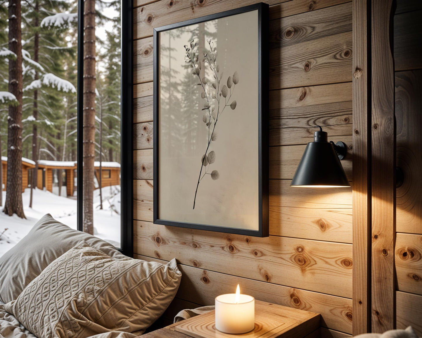 Eucalyptus Fine Art Print | Minimalist Black and White Photography wall art print, minimalist black and white poster, modern Scandinavian wall decor, Monohaus