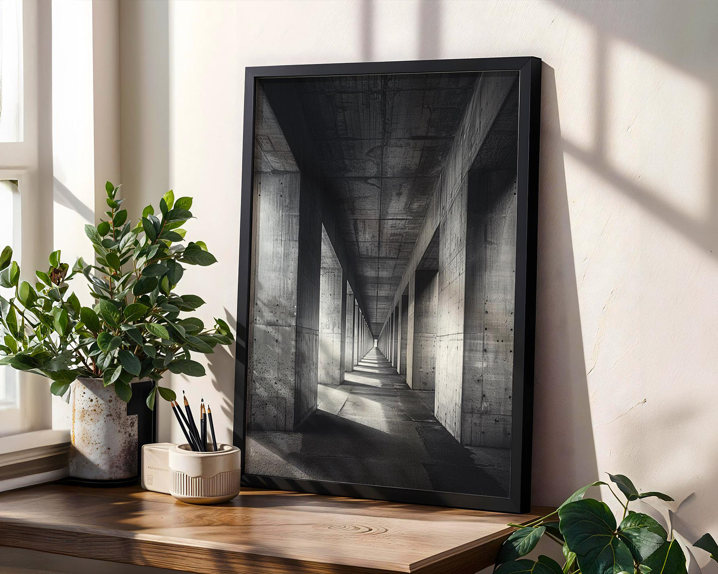Urban Photography | Concrete Columns Print | Black and White Architecture Photography wall art print, black and white architectural poster, minimalist modern Scandinavian wall decor, Monohaus