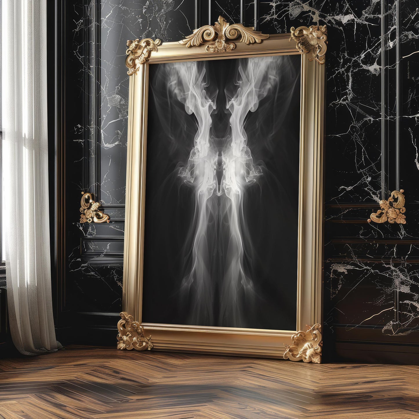 Minimal Wall Art Abstract Smoke Form | Black and White Fine Art Photography abstract wall art print, geometric minimalist poster, modern Scandinavian decor, Monohaus