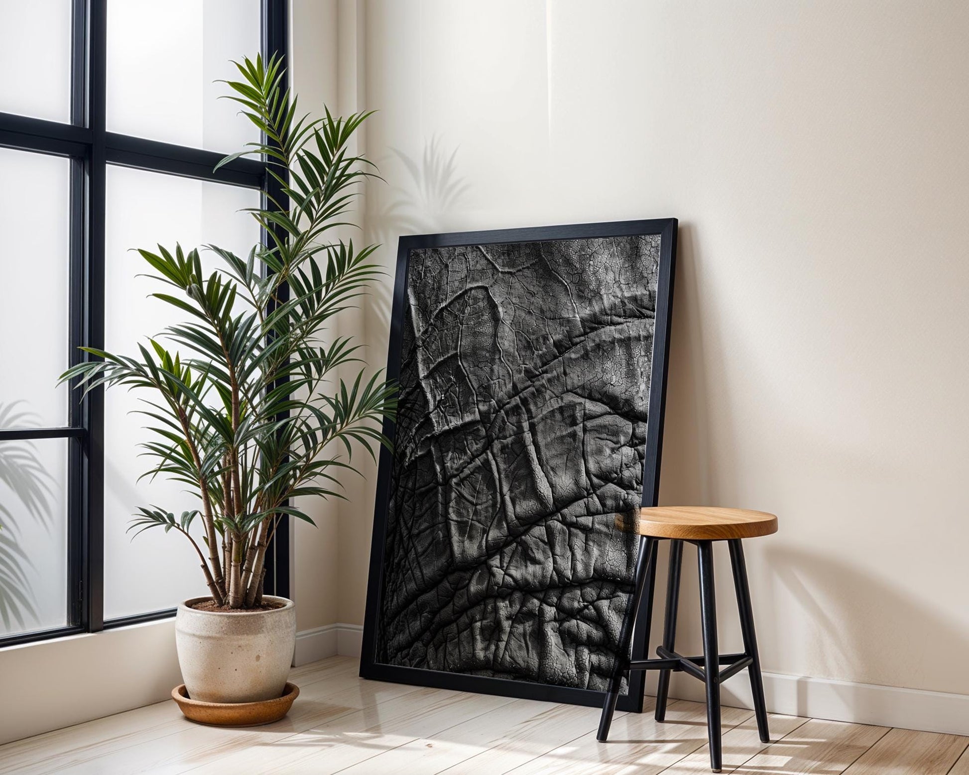 Wildlife Poster | Elephant Skin Print | Black & White Safari Photography wall art print, minimalist black and white poster, modern Scandinavian wall decor, Monohaus