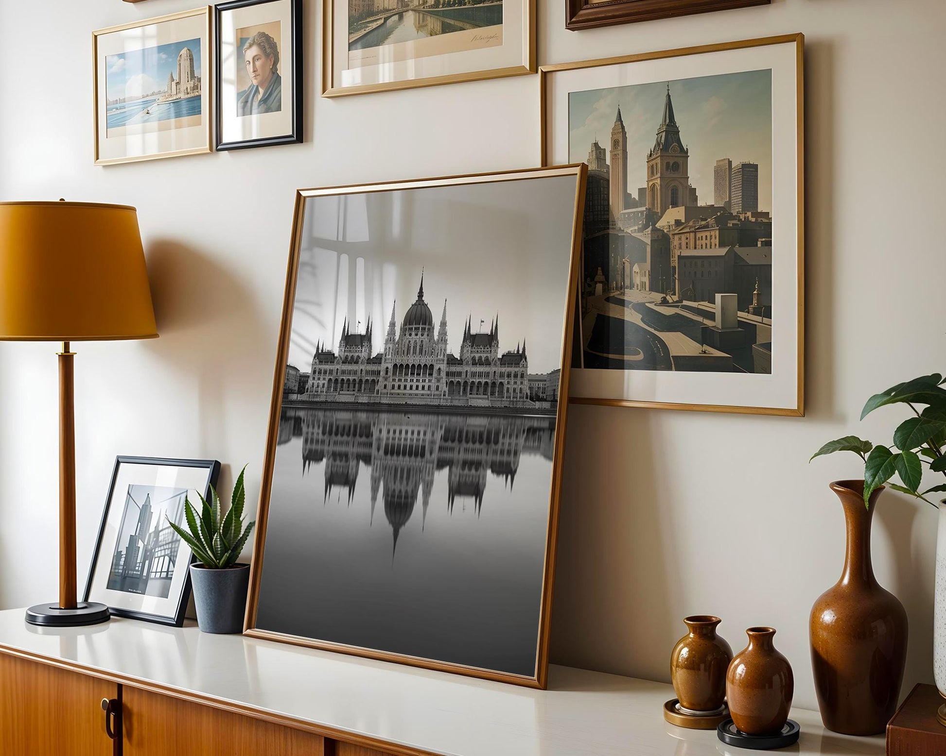 World Landmark | Budapest Parliament Print | Black and White Minimalist Architecture wall art print, black and white architectural poster, minimalist modern Scandinavian wall decor, Monohaus