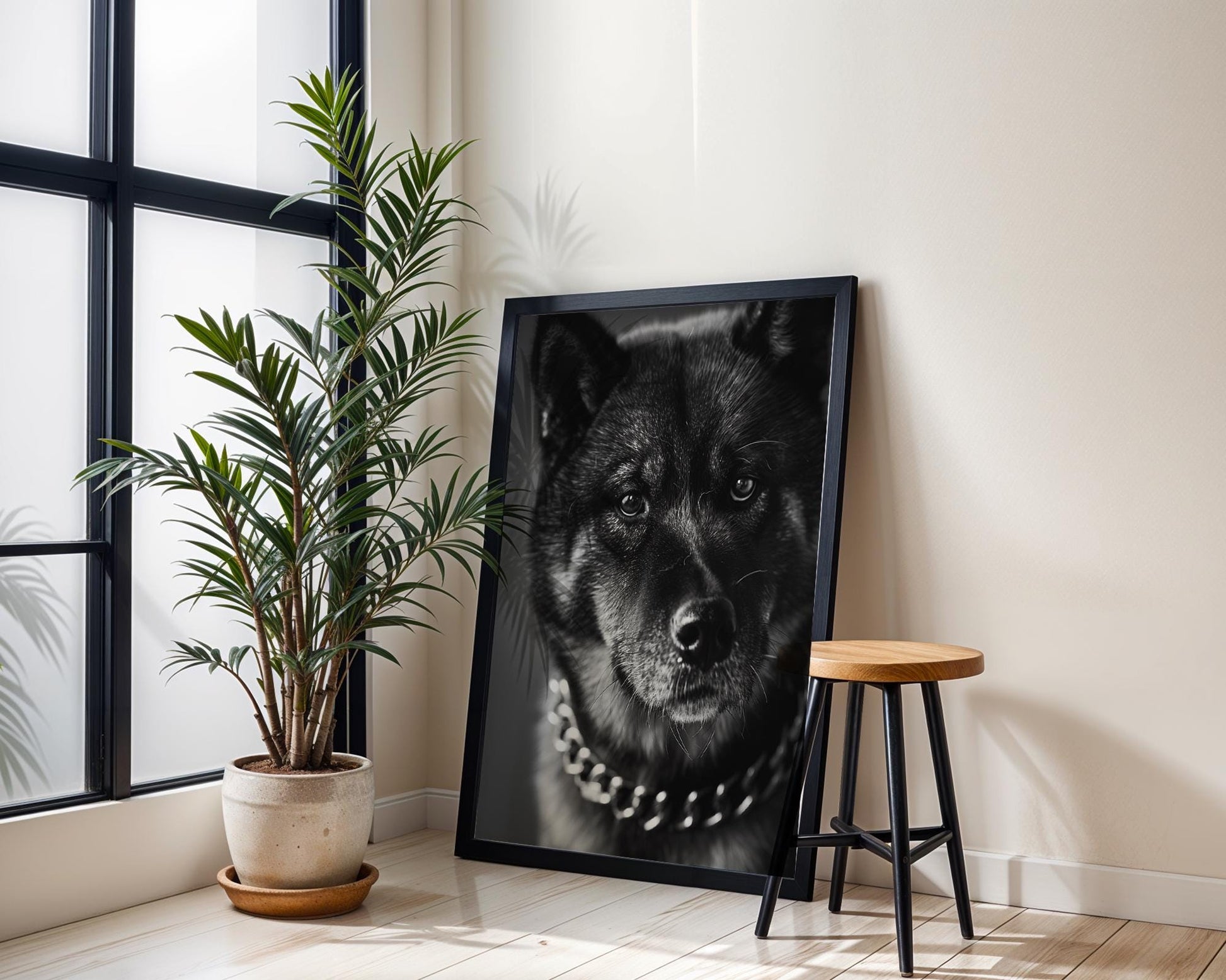 Dog Photography Art Print | Black and White Minimal Wall Decor | Modern Scandinavian Poster | Neutral Home or Office Art Print | Pet Lovers wall art print, minimalist black and white poster, modern Scandinavian wall decor, Monohaus