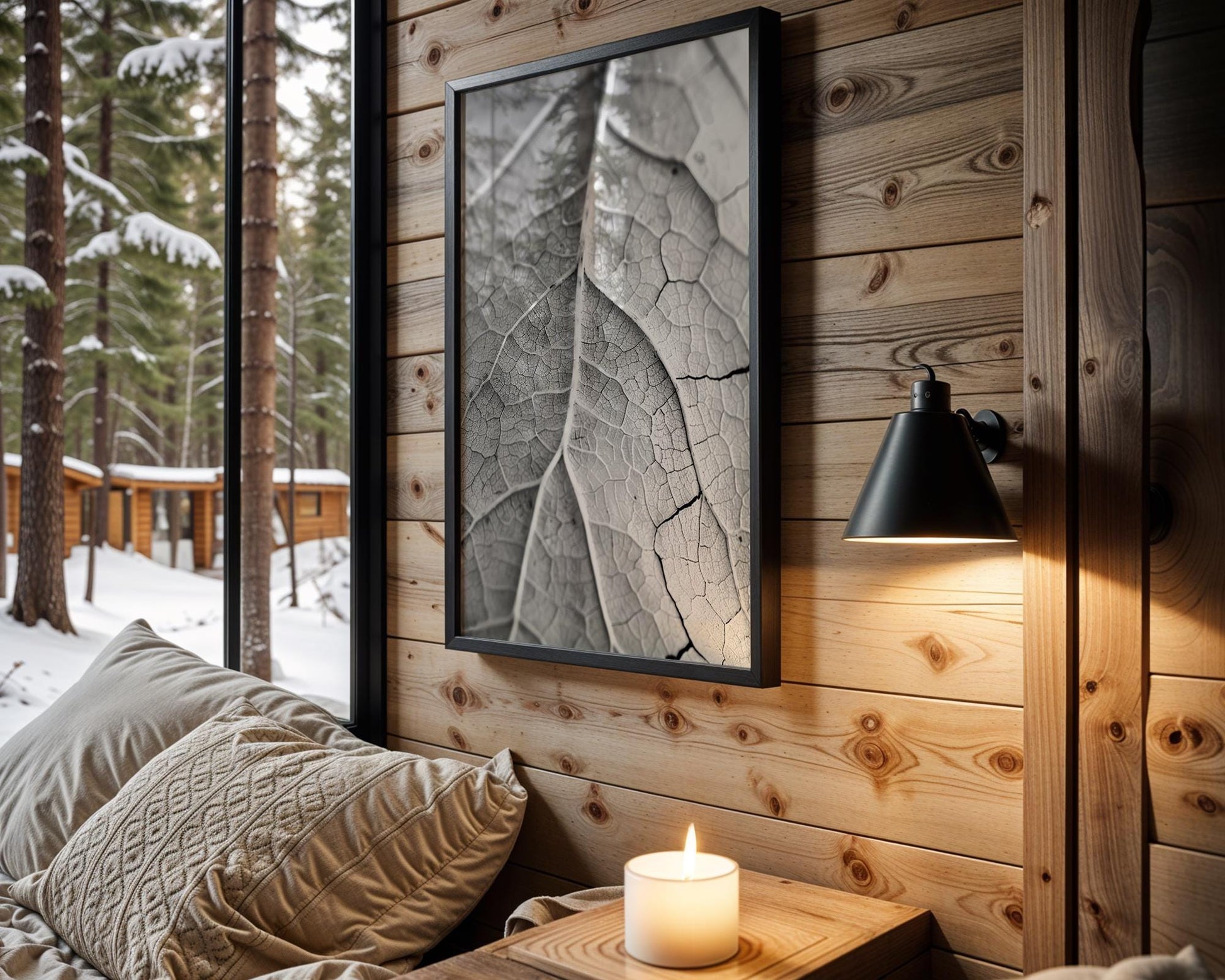 Botanical Photo | Monochrome Leaf Veins Print | Minimalist Nature Photography wall art print, minimalist black and white poster, modern Scandinavian wall decor, Monohaus