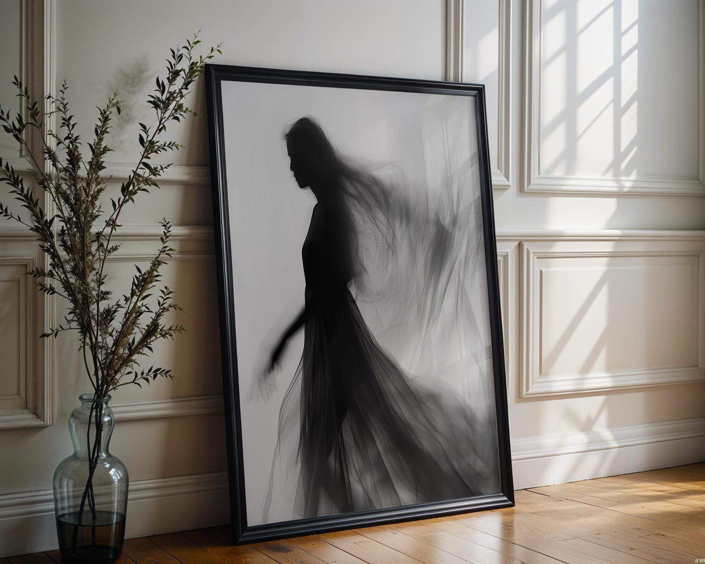 Minimal Wall Art Ethereal Silhouette Black and White Photography Print wall art print, minimalist black and white poster, modern Scandinavian wall decor, Monohaus