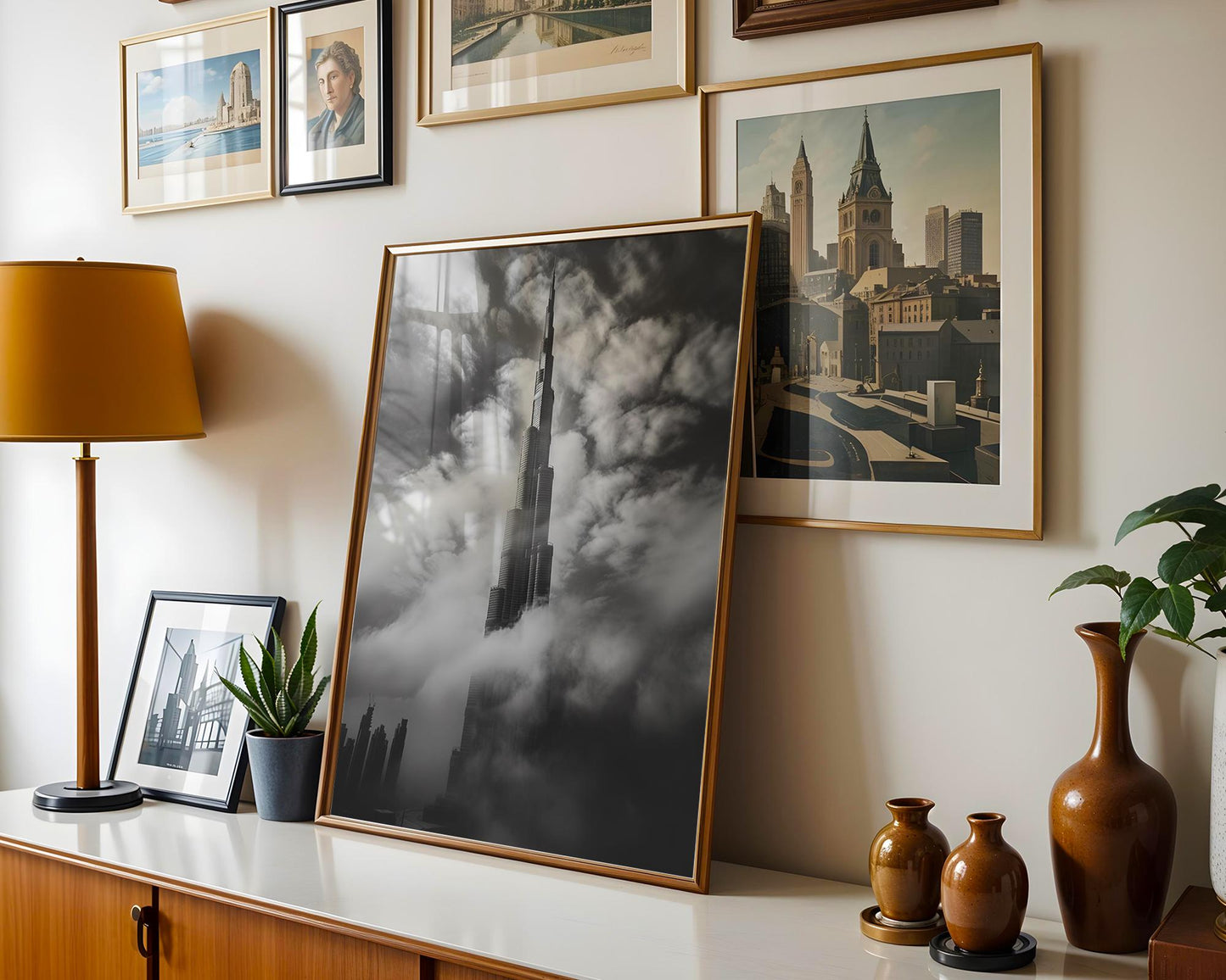 World Landmark | Burj Khalifa Photography Print | Black and White Dubai Cityscape wall art print, black and white architectural poster, minimalist modern Scandinavian wall decor, Monohaus