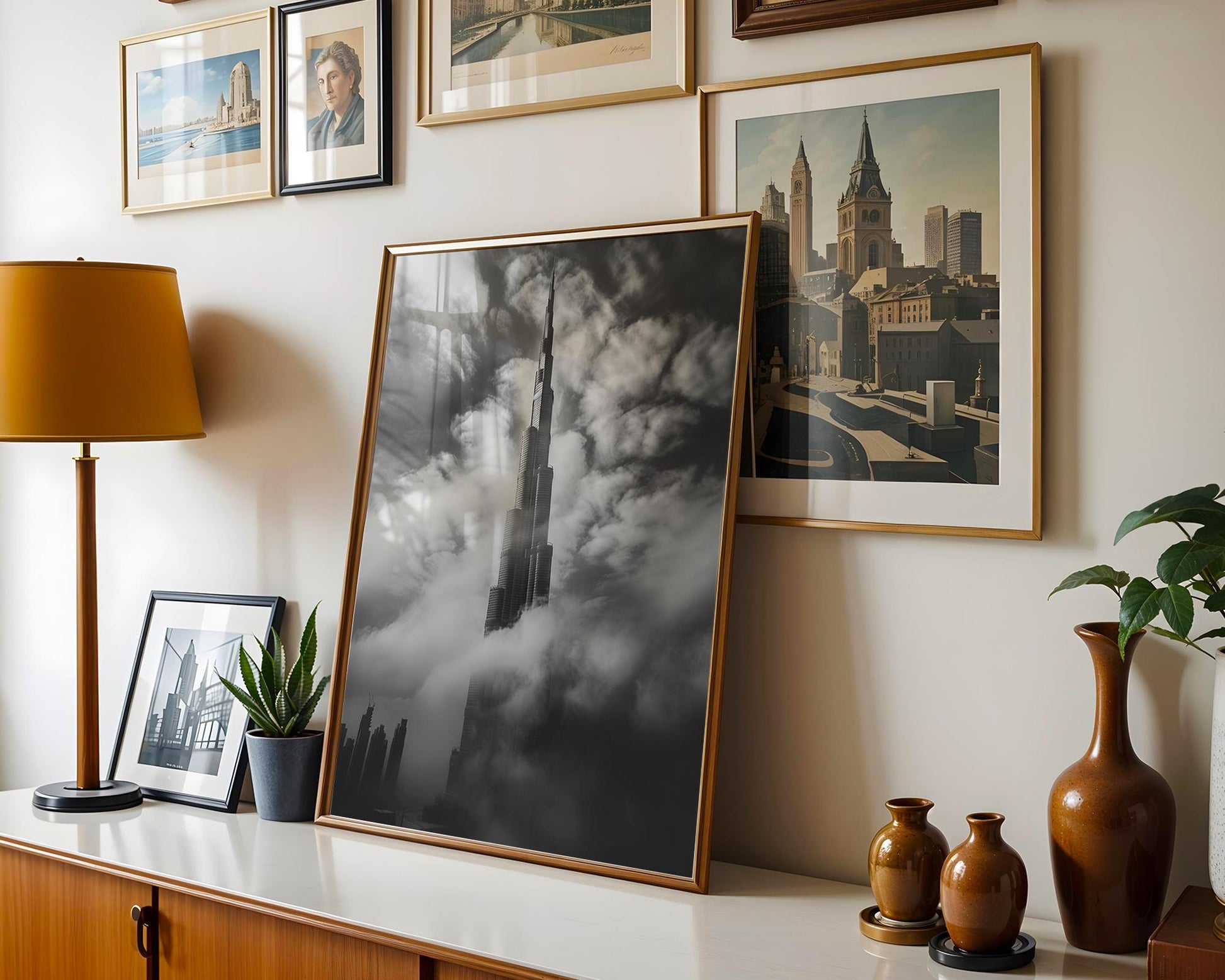 World Landmark | Burj Khalifa Photography Print | Black and White Dubai Cityscape wall art print, black and white architectural poster, minimalist modern Scandinavian wall decor, Monohaus